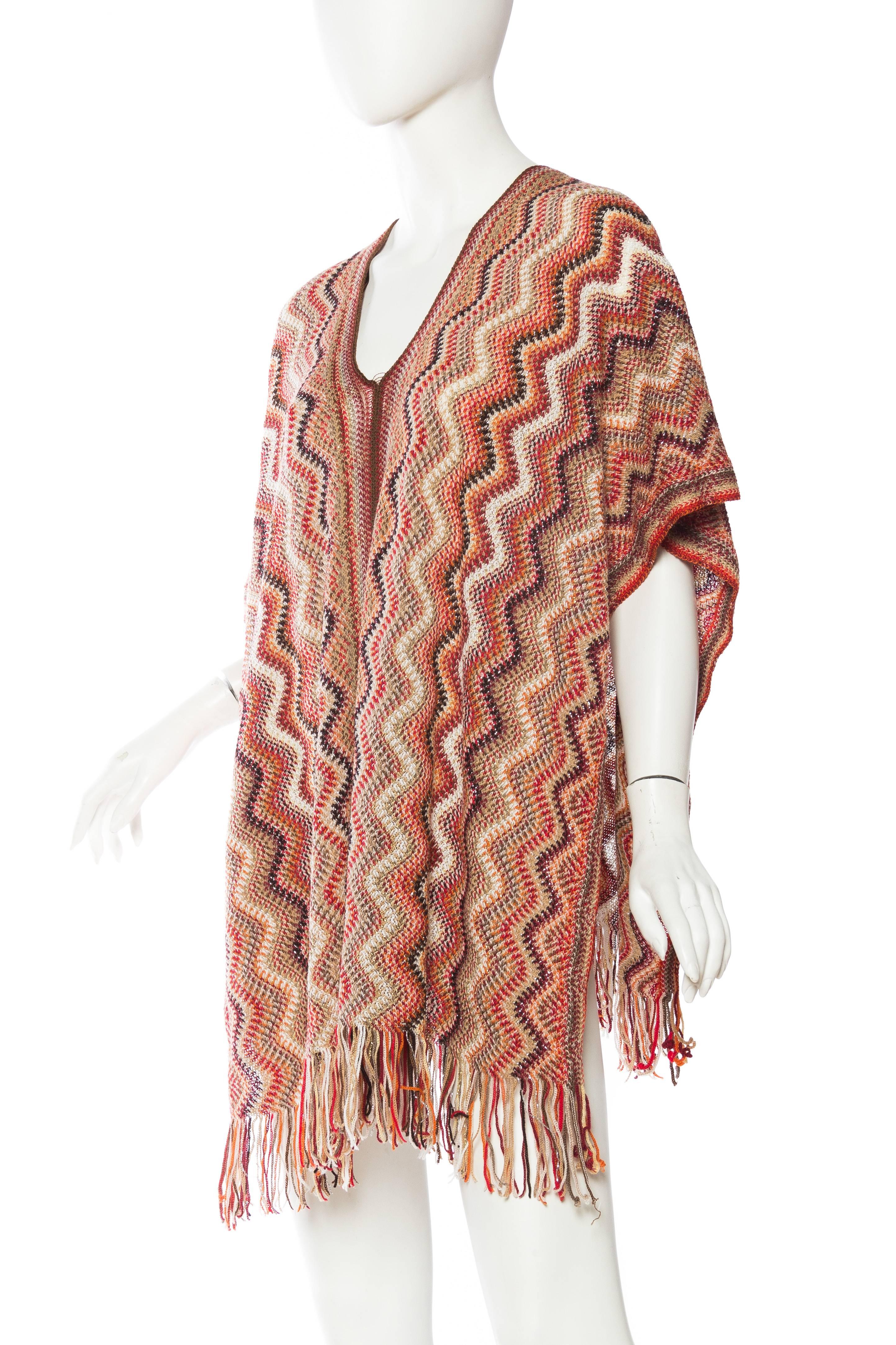 Brown Missoni Iconic Zig-Zag Knit Shawl