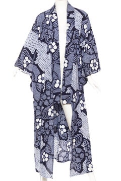 Very Rare Cotton Indigo Shibori Kimono