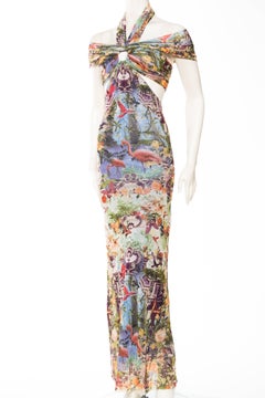 Jean Paul Gaultier Tropical Sheer Flamingo Dress
