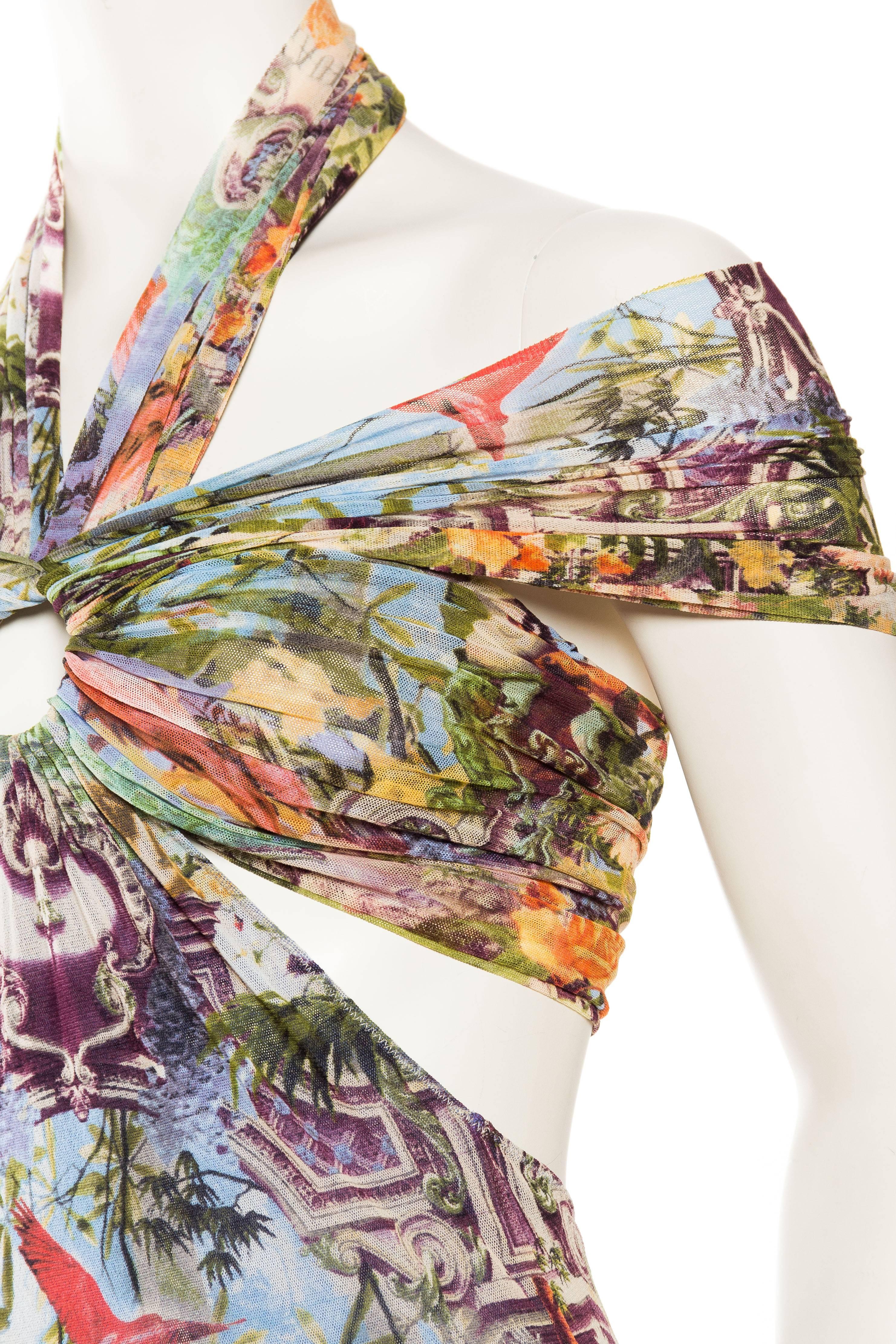Jean Paul Gaultier Tropical Sheer Flamingo Dress 1