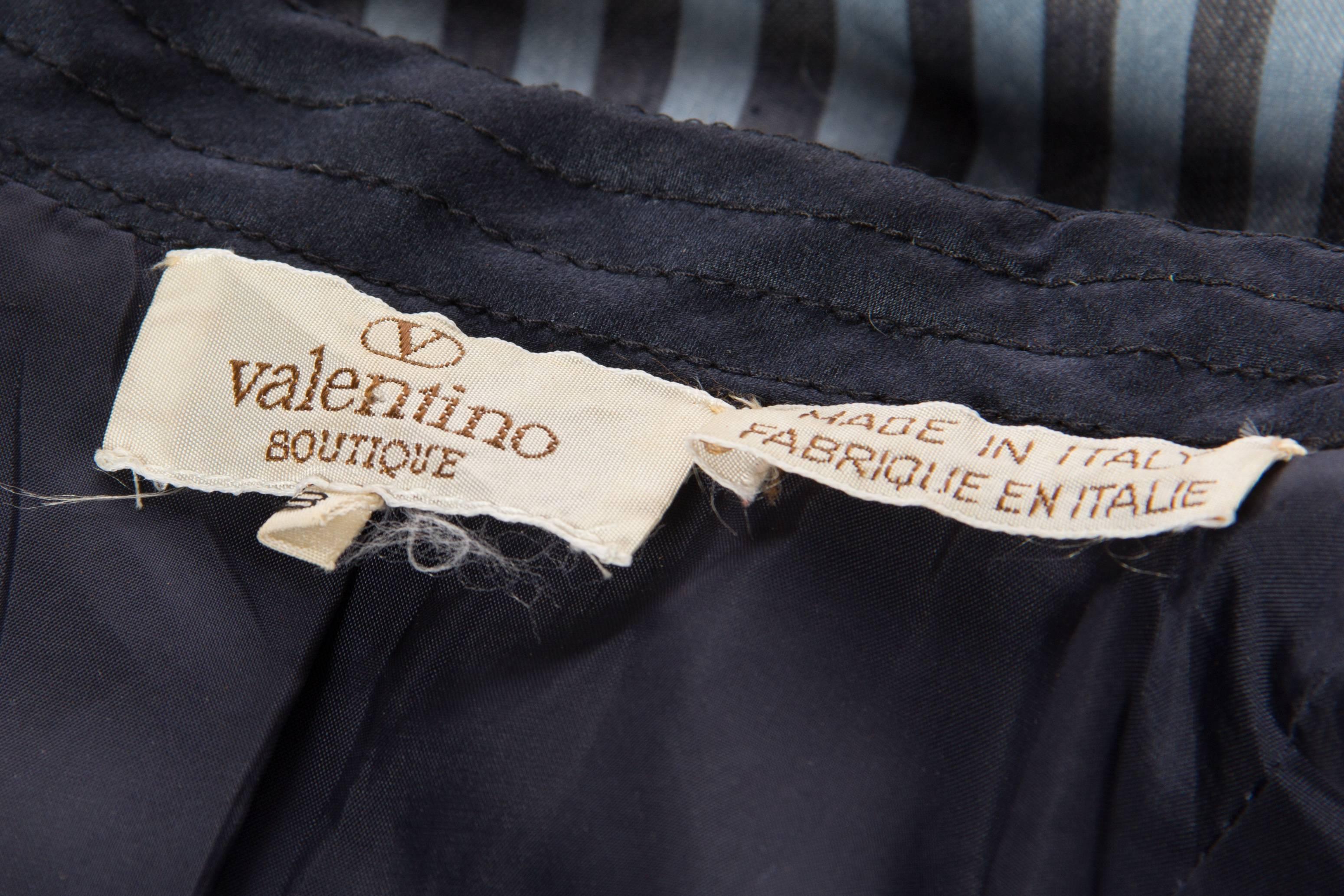 1970S VALENTINO Baby Blue Striped Silk Victorian Inspired Blazer Jacket 4