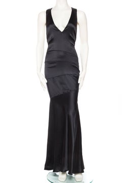 1990s Va-Va-Voom Gianni Versace Satin Bias Gown