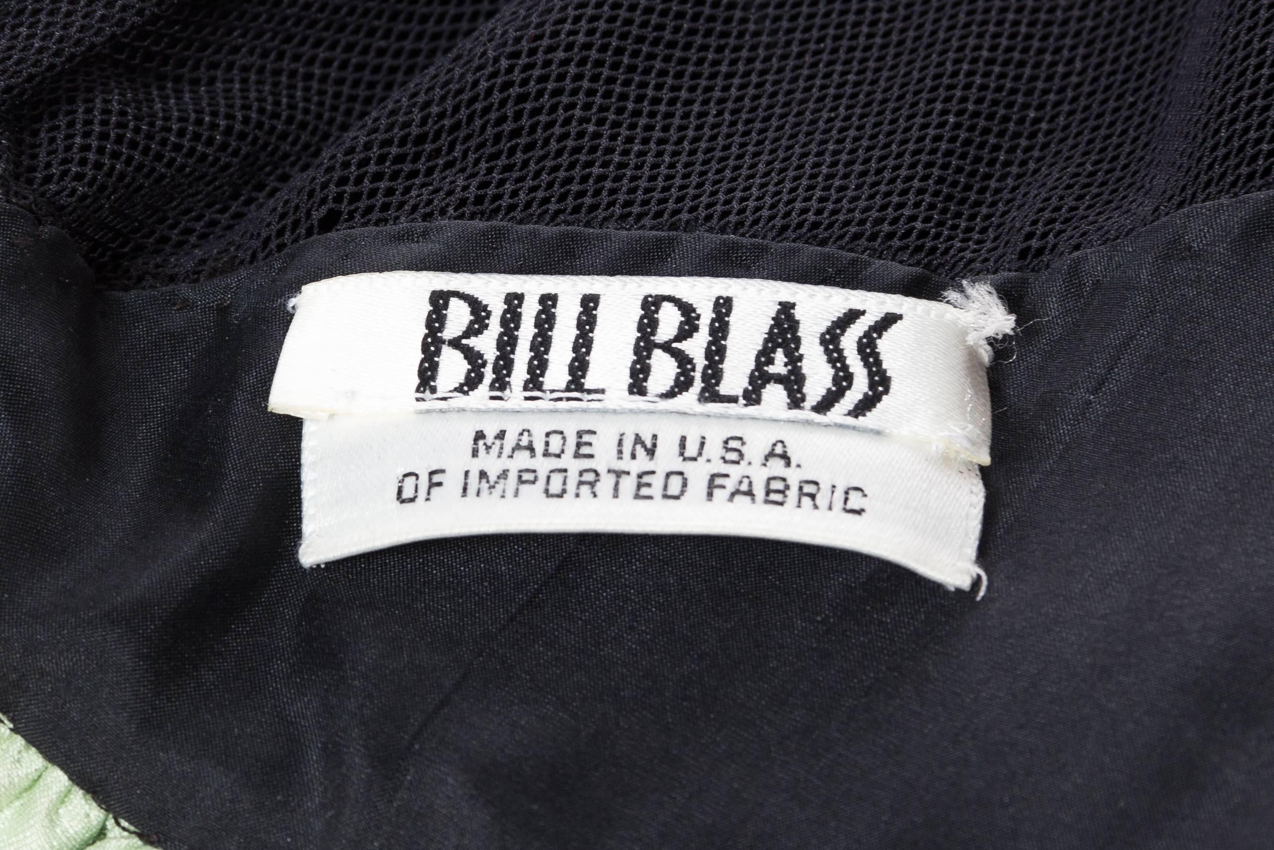 Bill Blass Satin, Velvet, & Sheer Net Dress 4