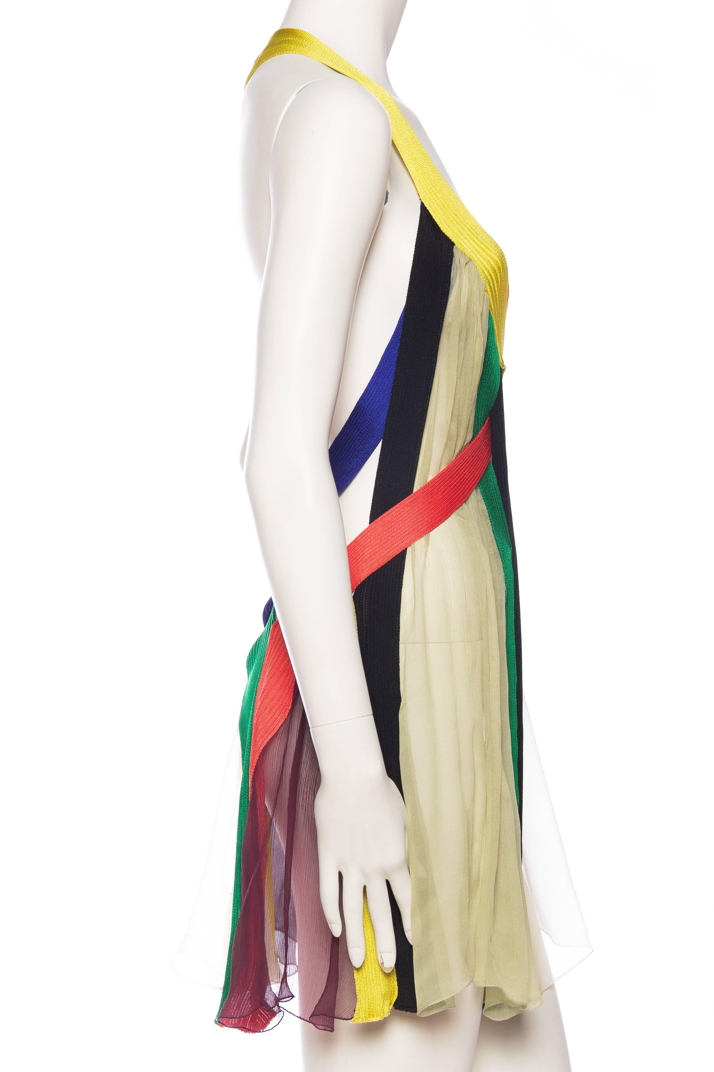Women's Jean Paul Gaultier Sheer Rainbow Strap Dress