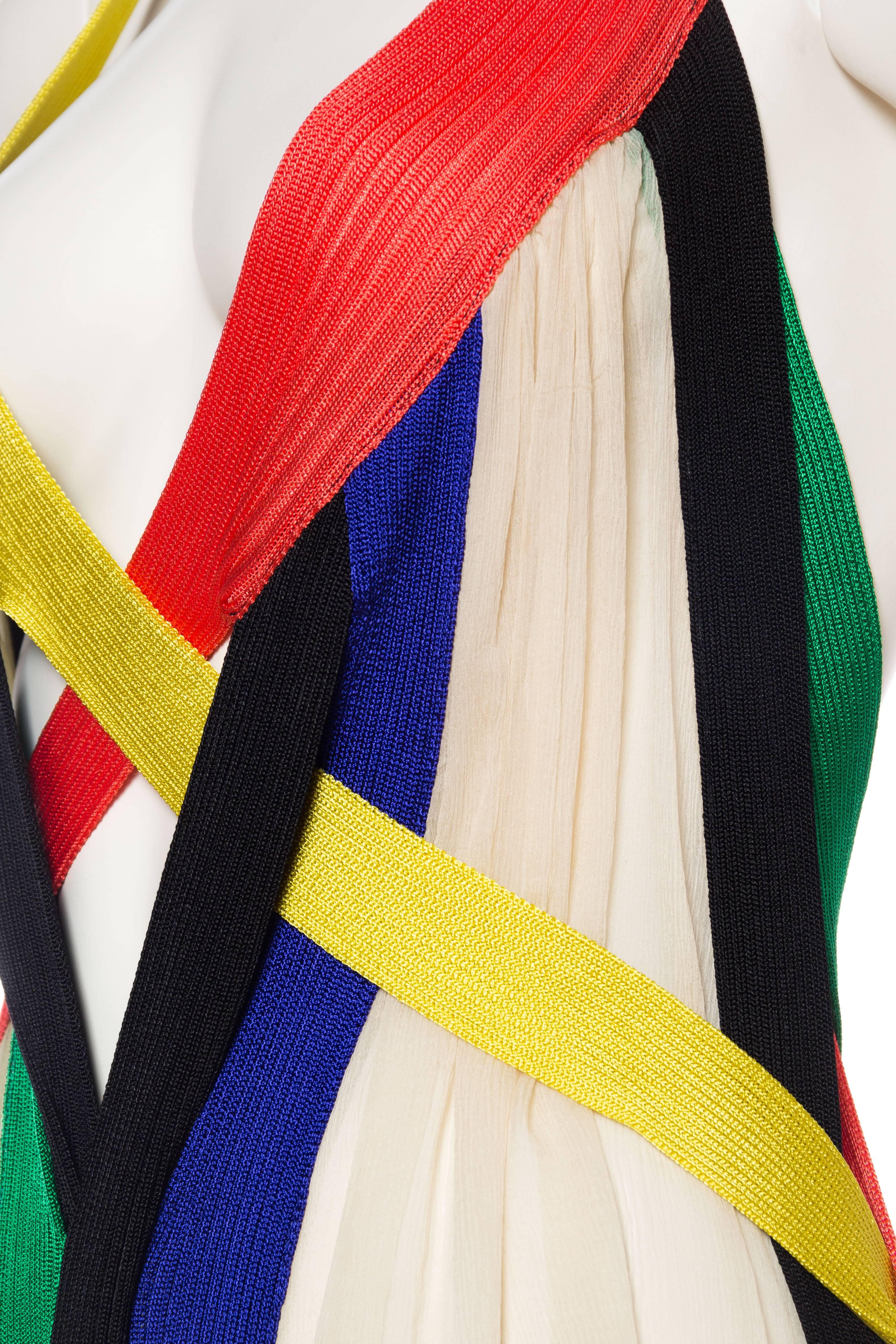 Jean Paul Gaultier Sheer Rainbow Strap Dress 4
