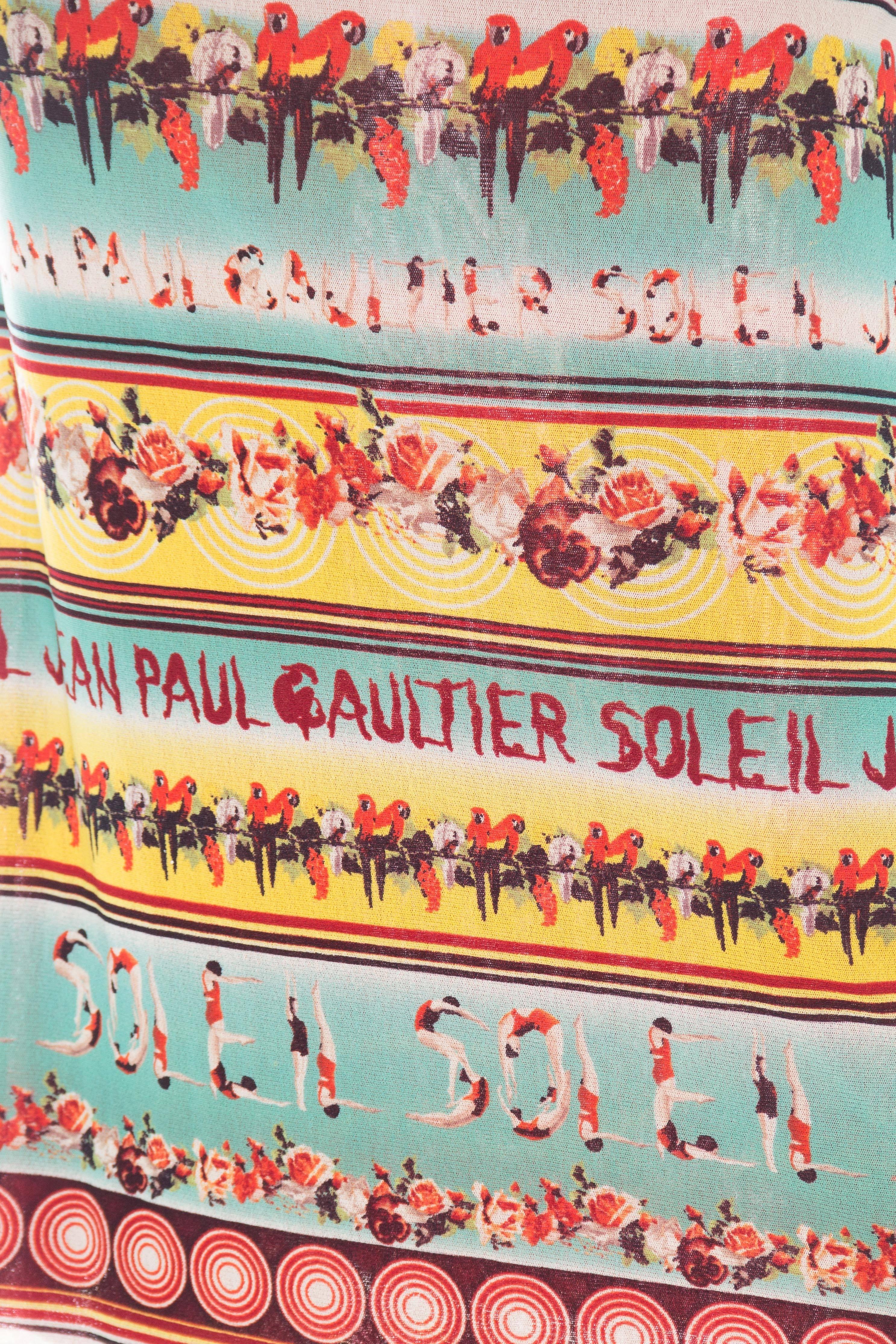 1990s Sheer Jean Paul Gaultier Tropical Parrot print Ensemble 4