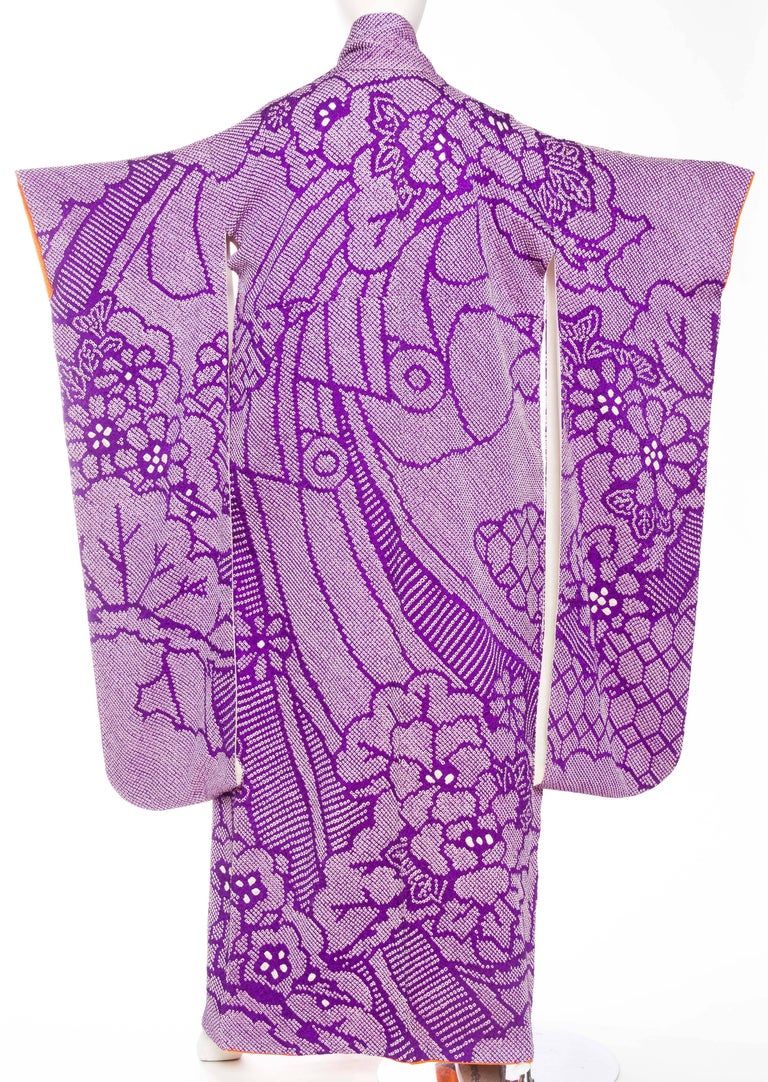 Hand Dyed Japanese Shibori Kimono at 1stDibs