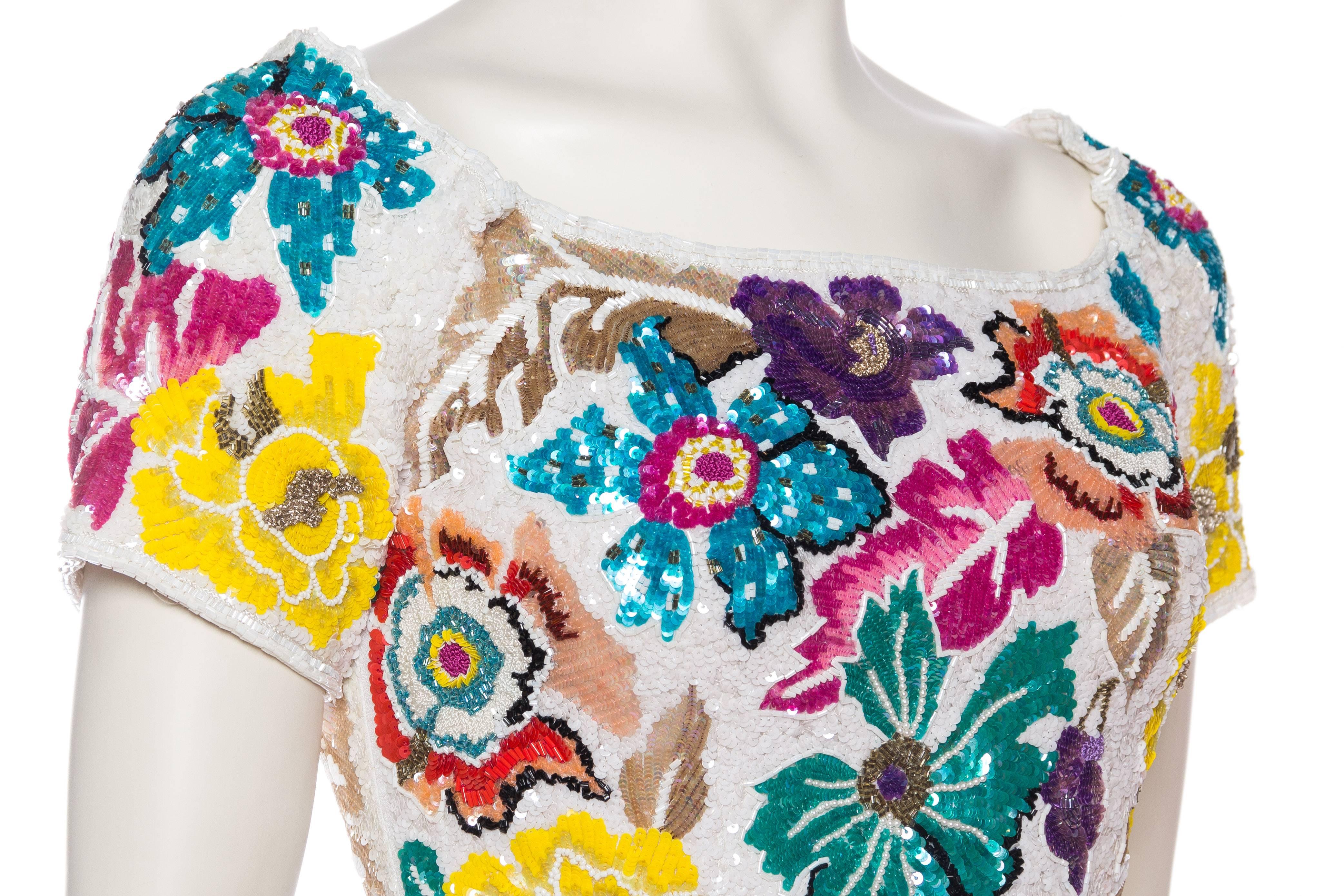 Tropical Beaded and Embroidered Richilene Top 2