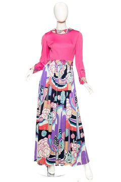 1970s Valentina Jersey Dress with Hand Beaded Detailing.