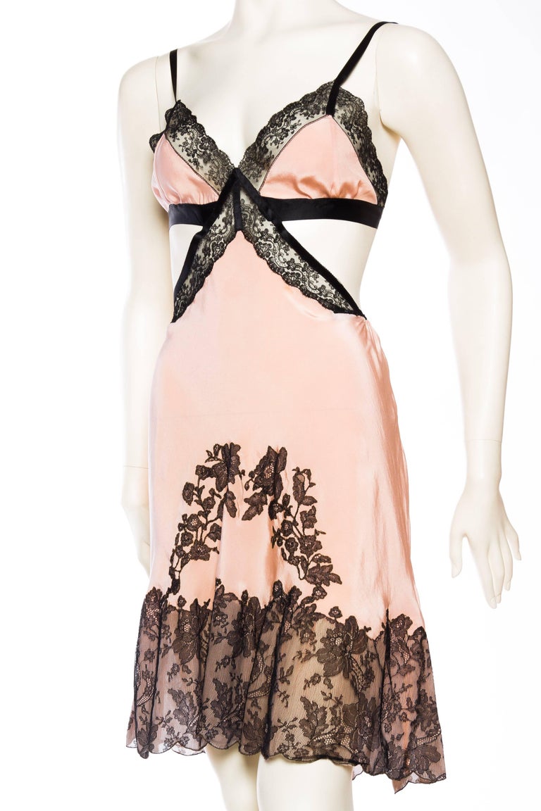 Silk and Victorian Lace Slip Dress For Sale at 1stdibs