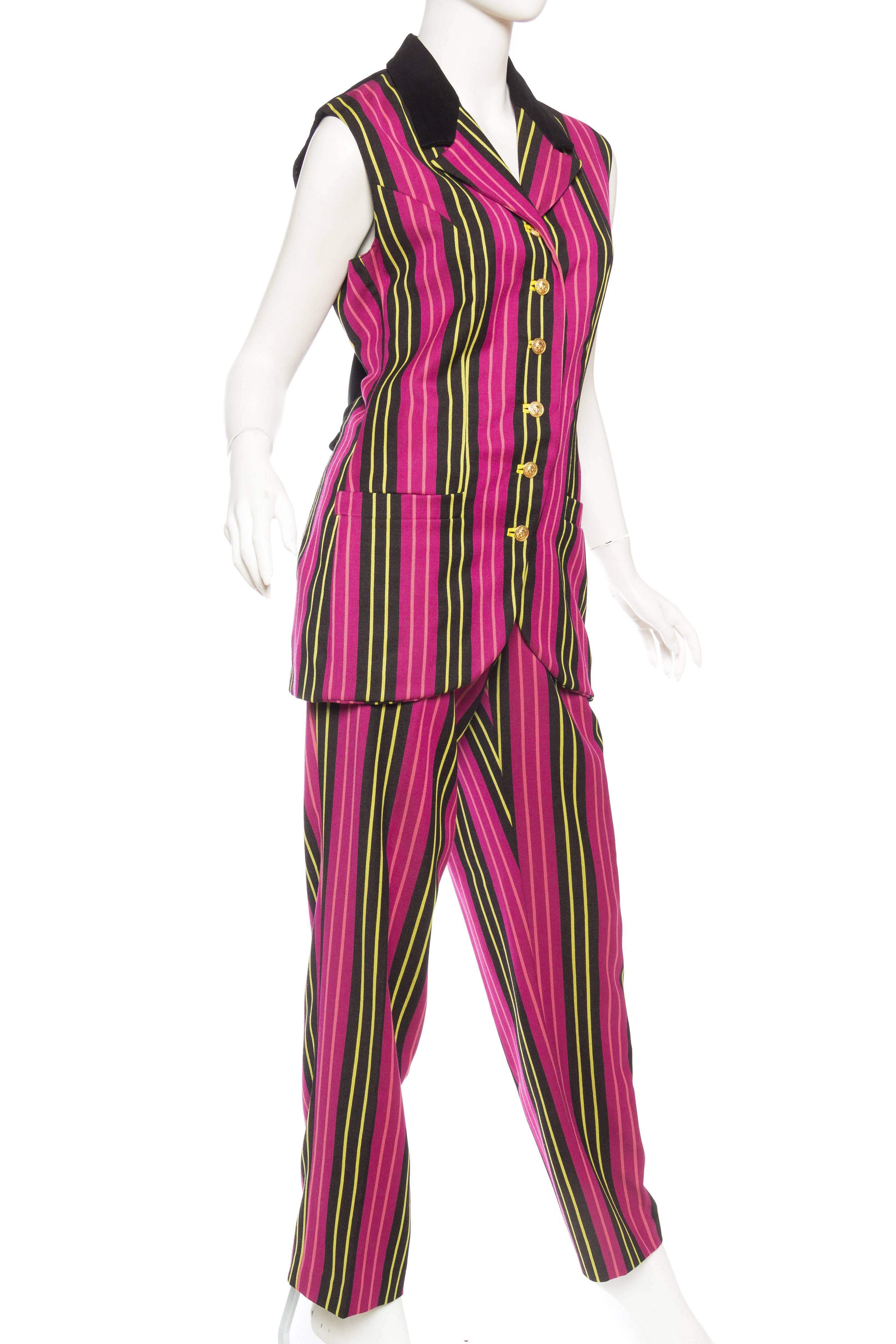 1990S GIANNI VERSACE Vest And Pant Ensemble Set In Excellent Condition In New York, NY