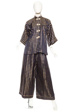 1940s Silk Chinese Lounge Pajamas