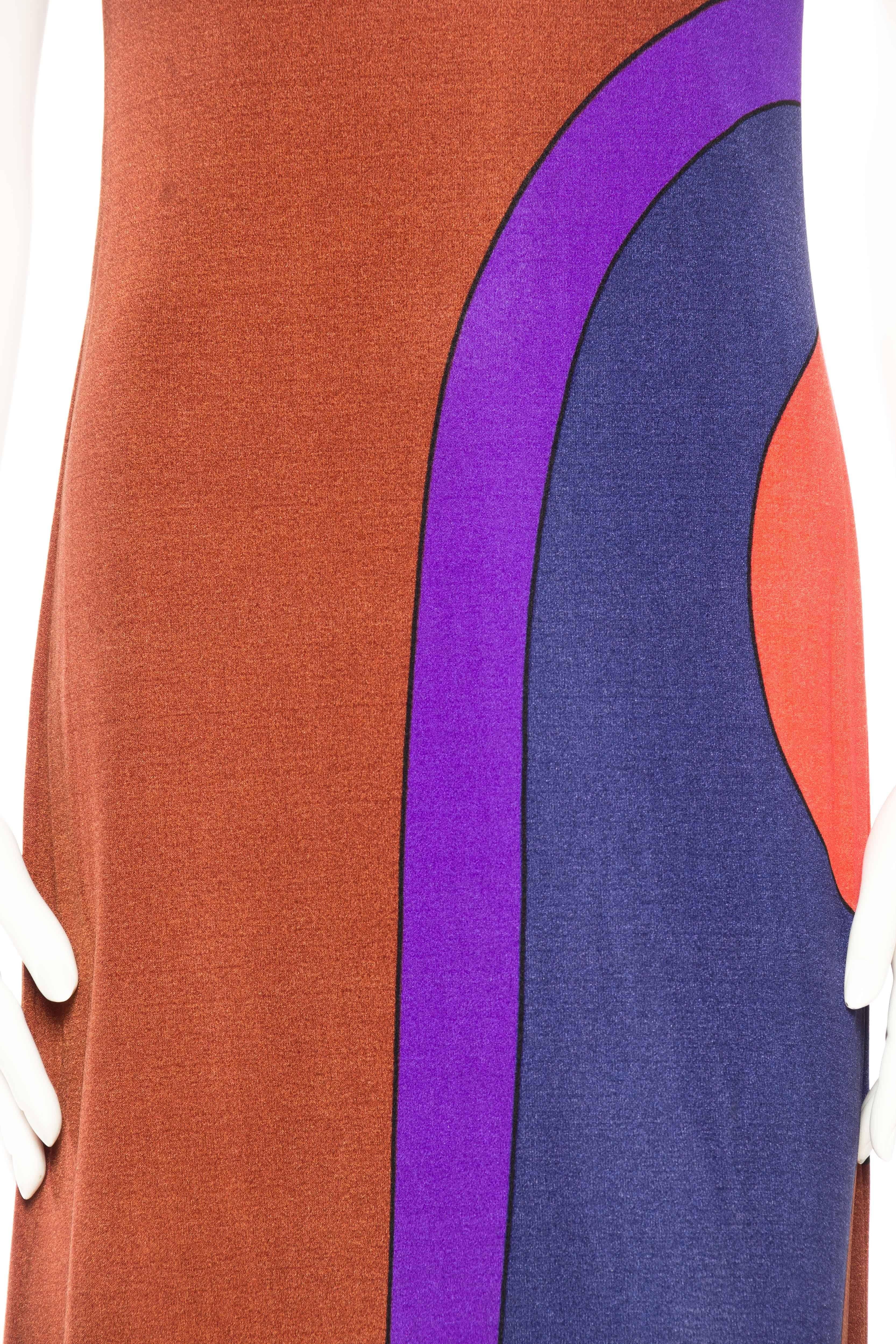 1960S LOUIS FÉRAUD Silk Jersey Large Scale Op-Art Mod Printed Dress 2