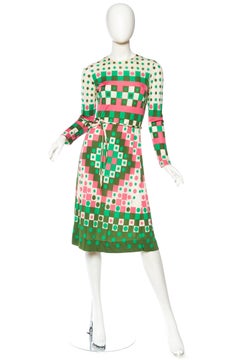 1960s Mod Emilia Bellini Lightweight Silk Jersey Dress