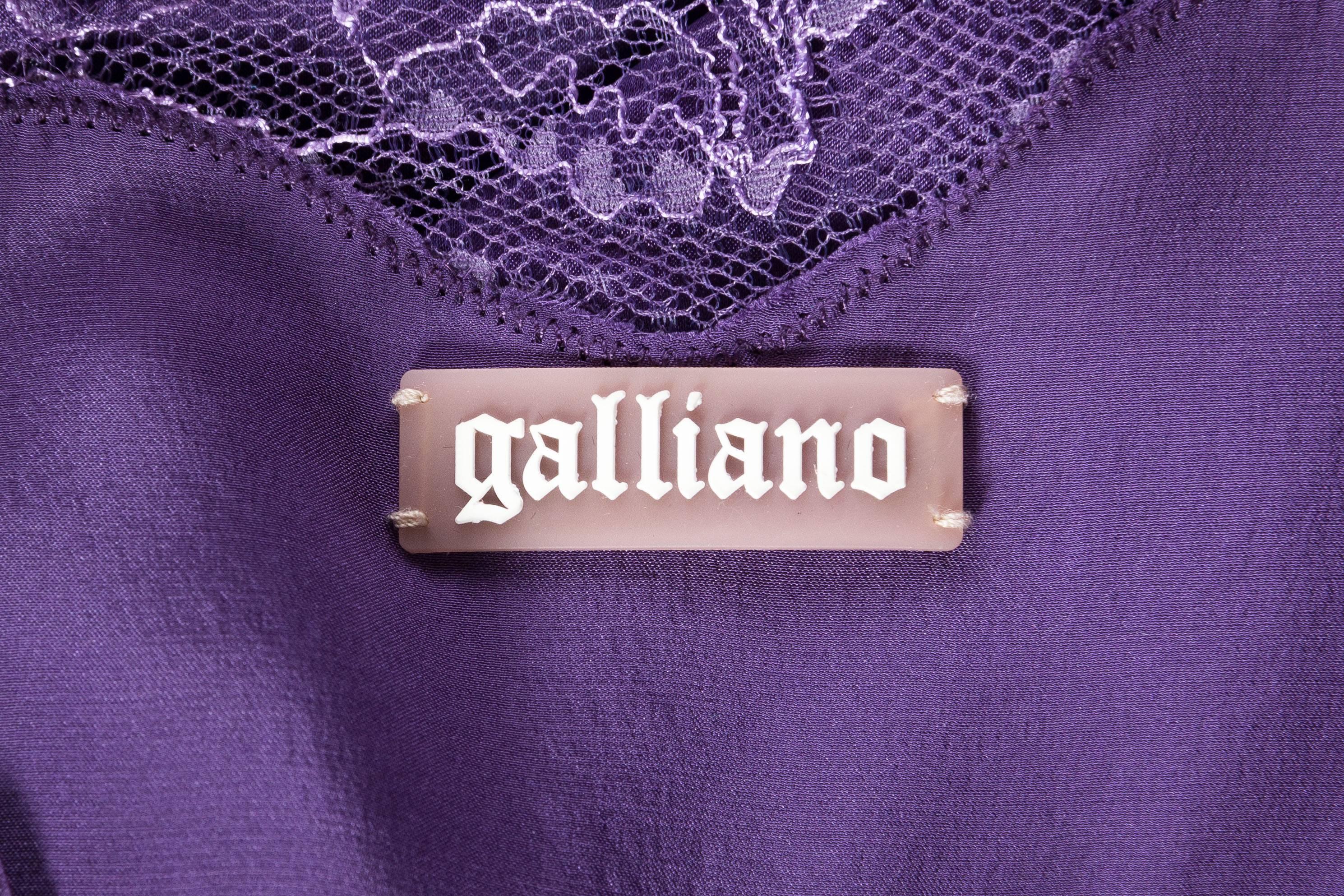 John Galliano  Satin and Lace Slip Dress 2