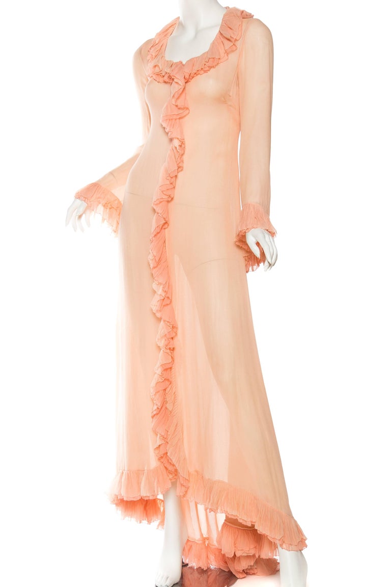 1960s Sheer Silk Chiffon Robe from Saks Fifth Avenue at 1stDibs sheer