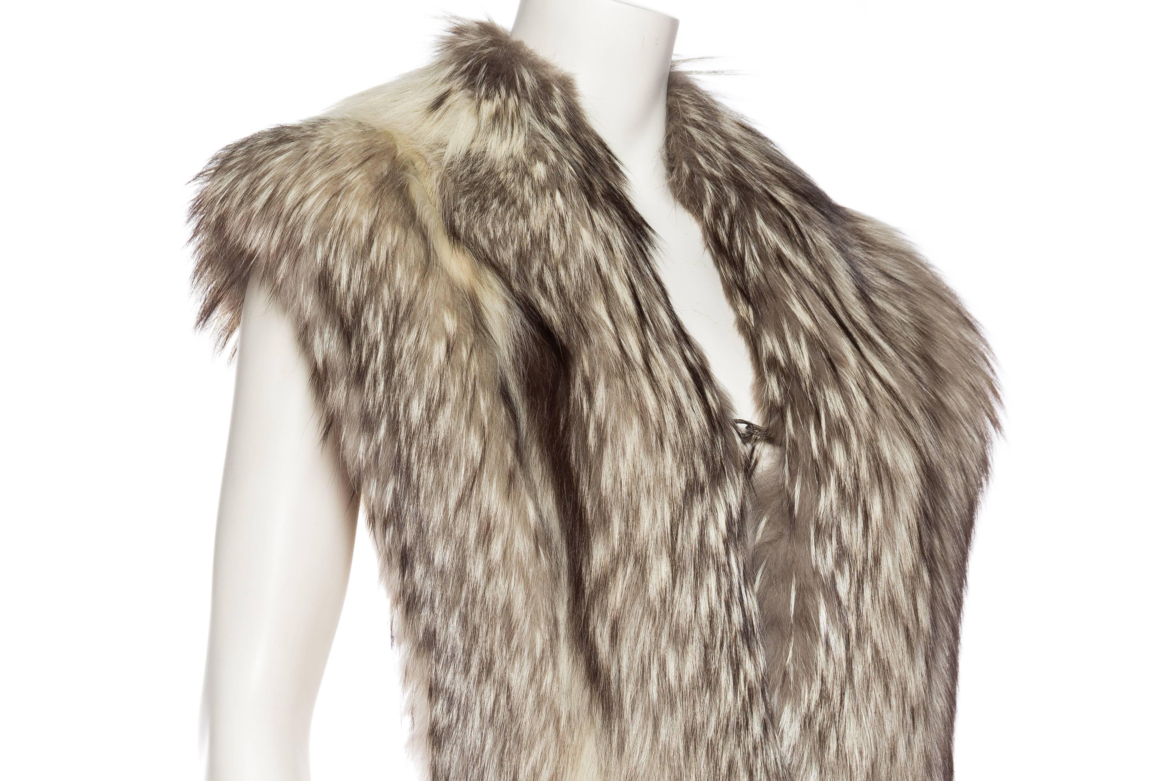 1980S Silver Fox Fur Stole Scarf 3