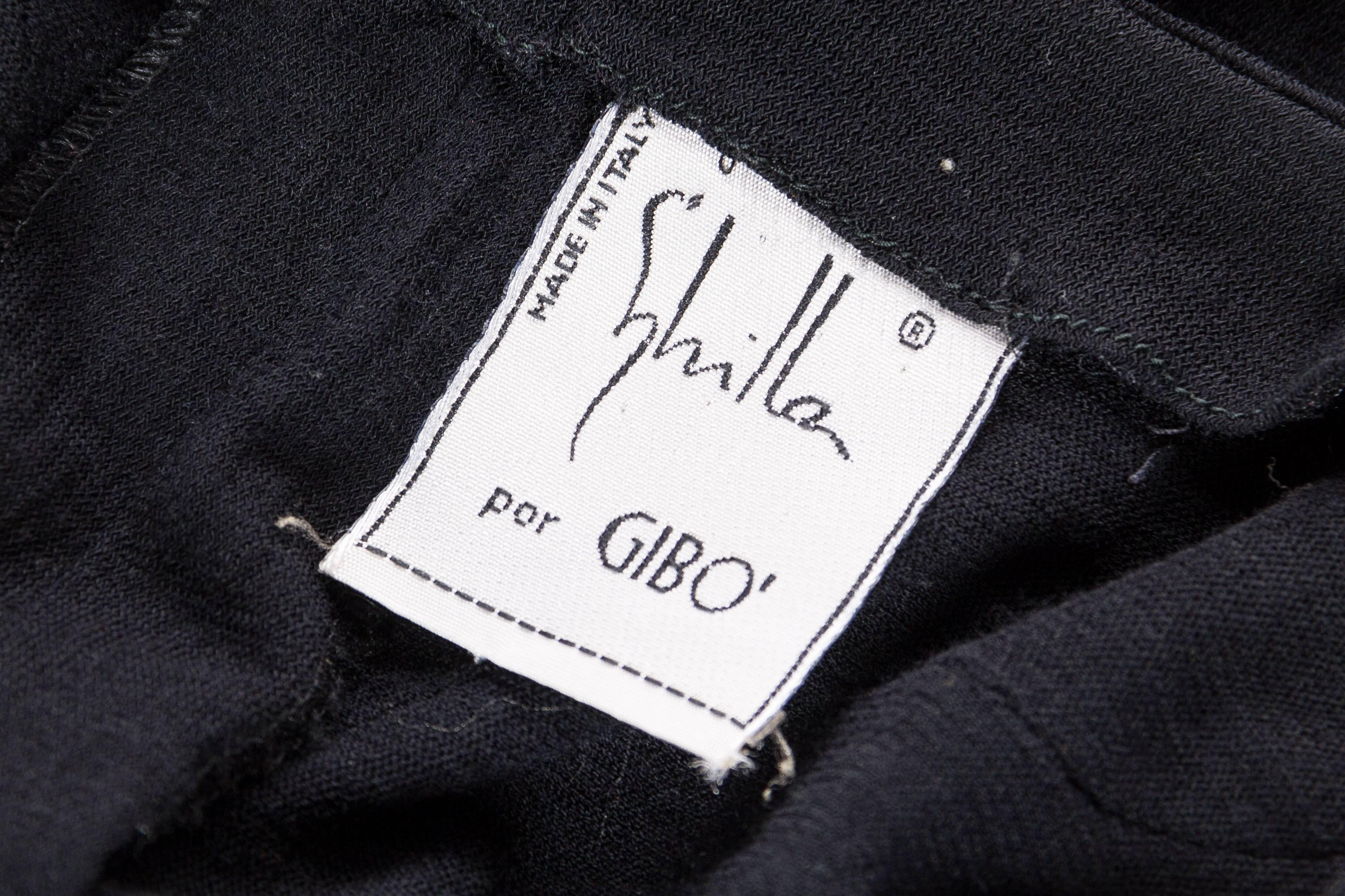 1990S SHILLA POR GIBO Black Rayon Blend Jersey Short Sleeve Body-Con Cocktail D 4
