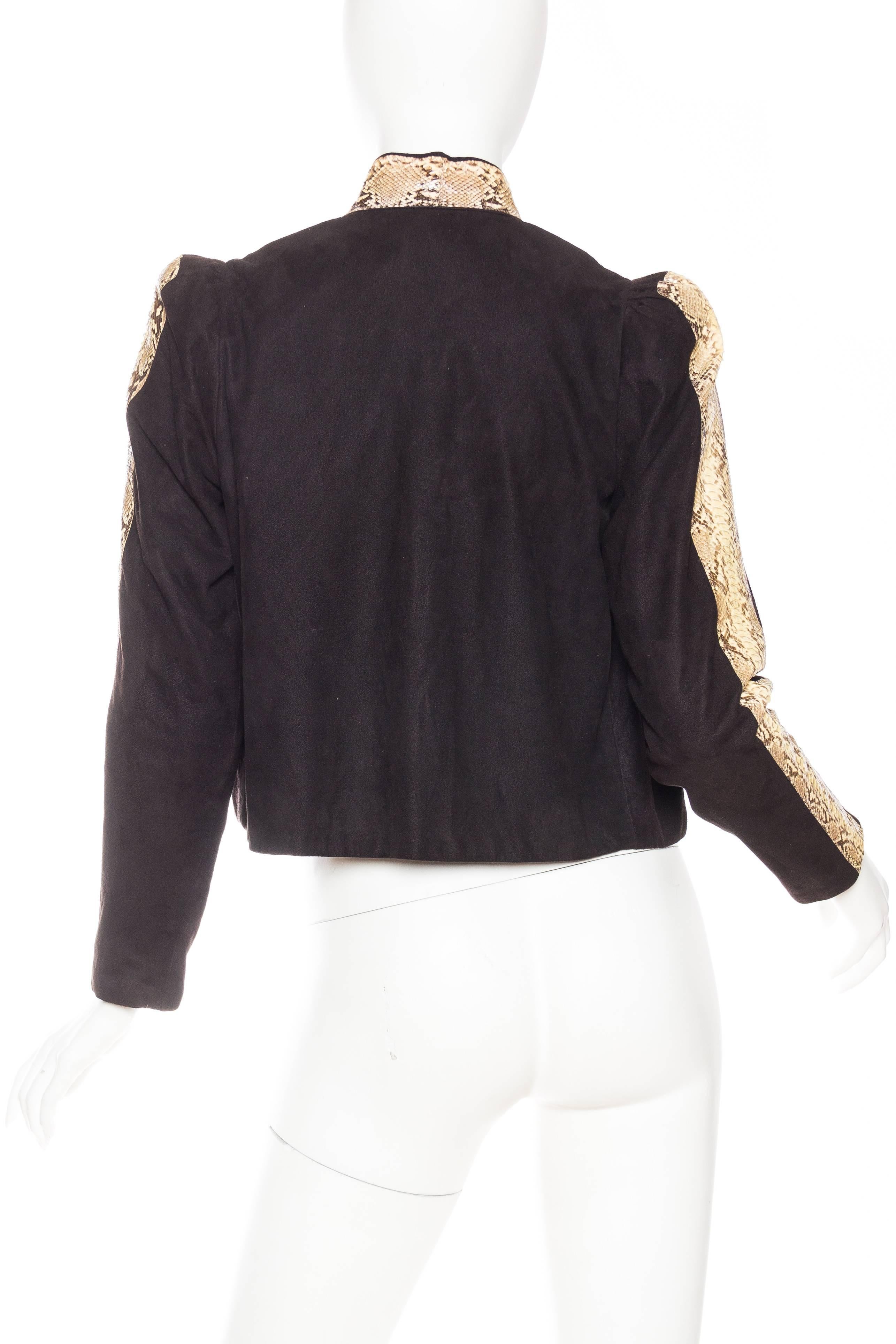 Women's 1970s Snakeskin and Suede Jacket 