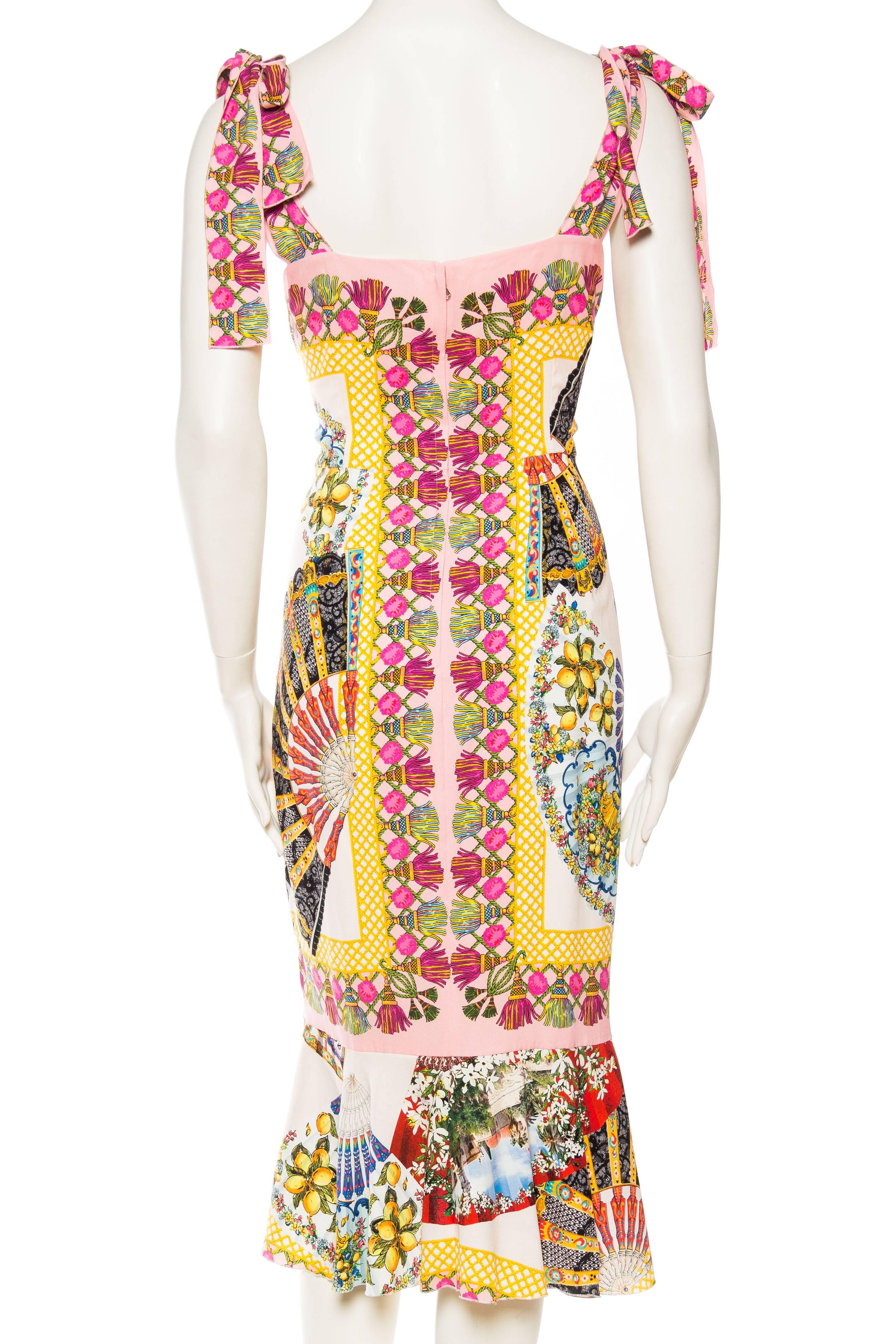 Women's Dolce & Gabbana 1990s Fan Print Dress