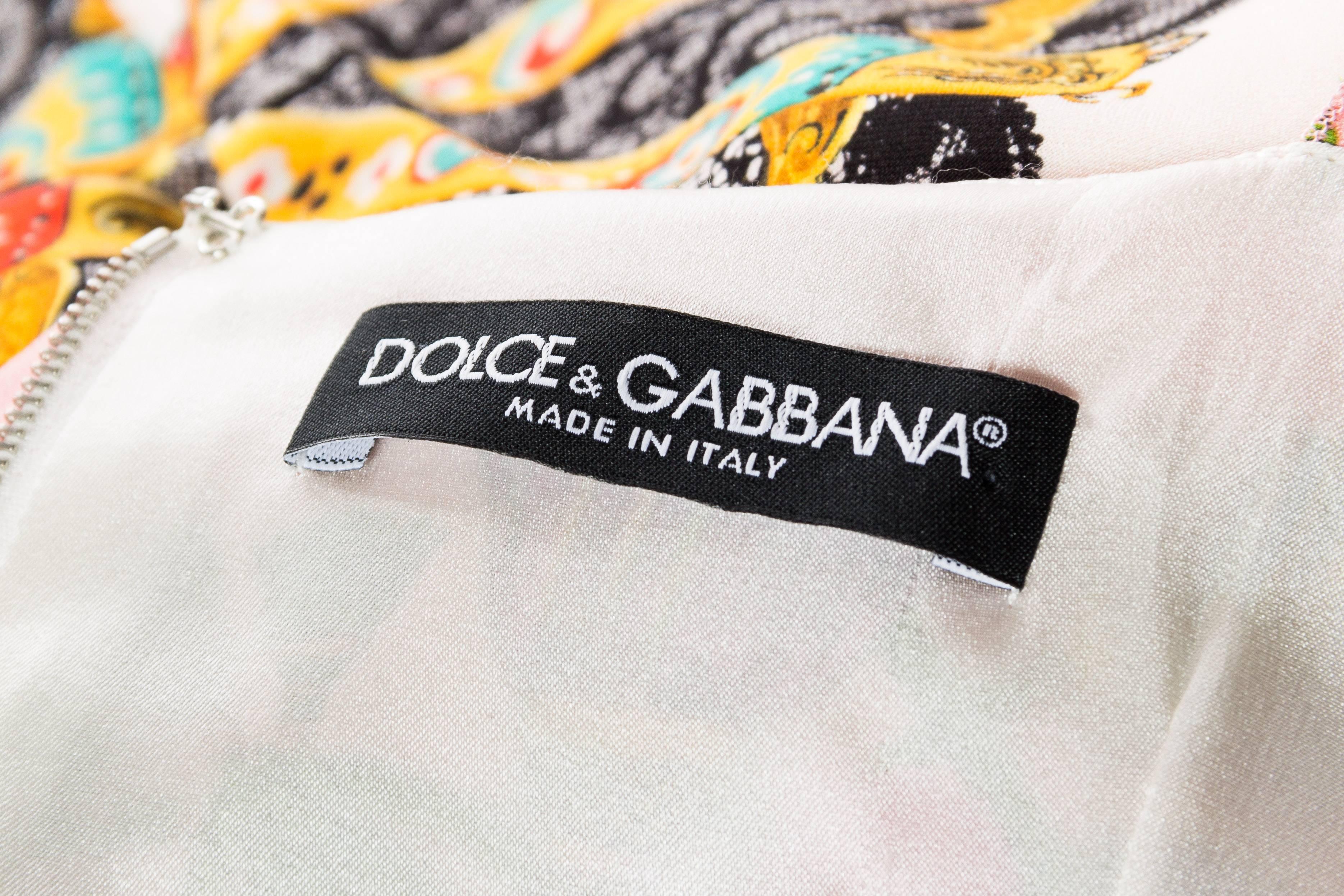 Dolce & Gabbana 1990s Fan Print Dress 5