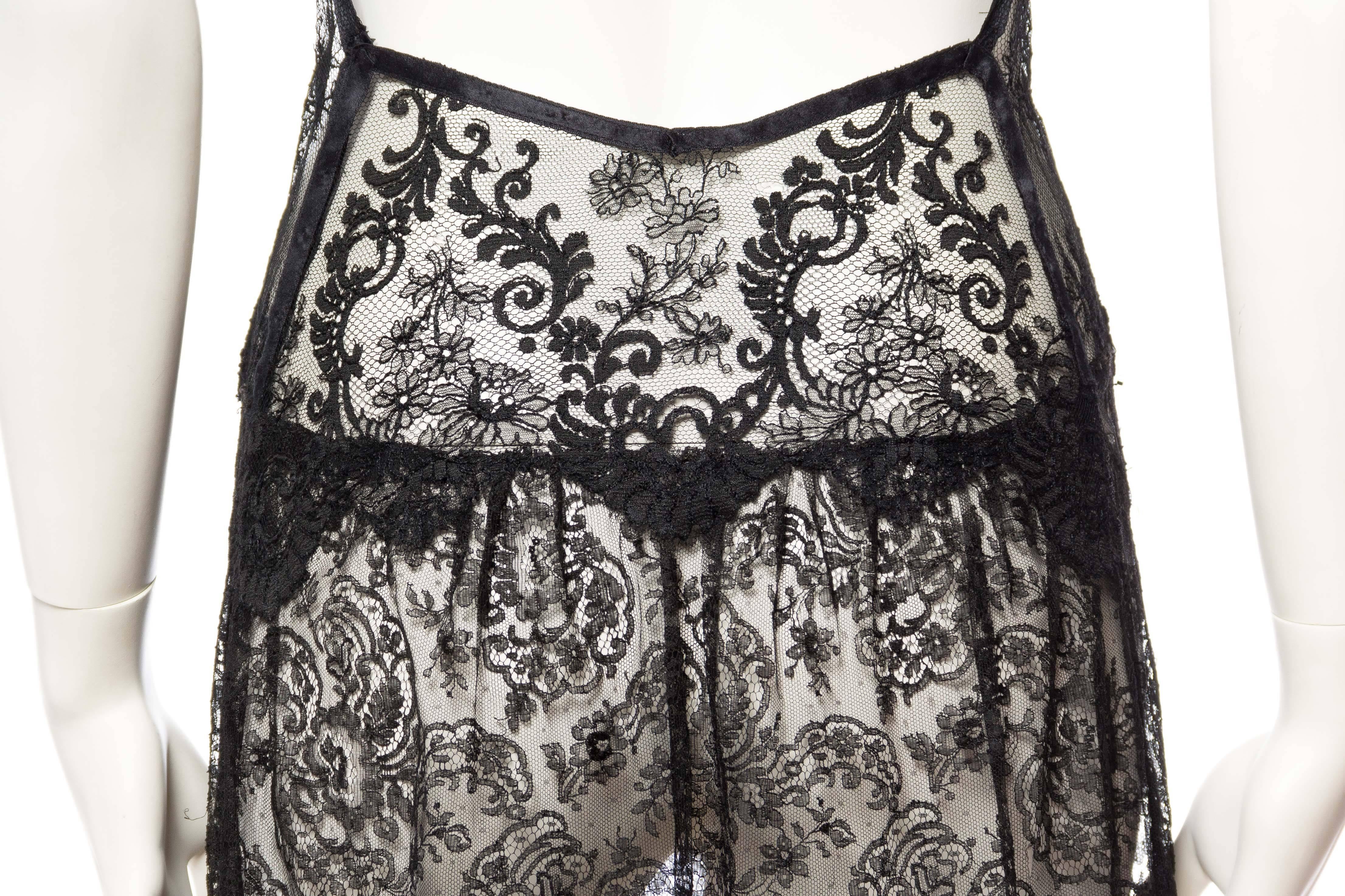 Backless Dress in Sheer Victorian Lace with 1920s Beaded Details 3