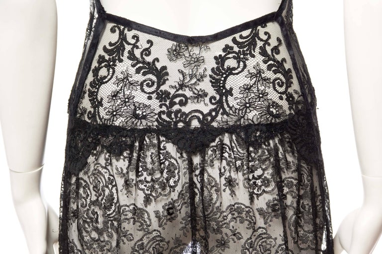 Backless Dress in Sheer Victorian Lace with 1920s Beaded Details at 1stDibs