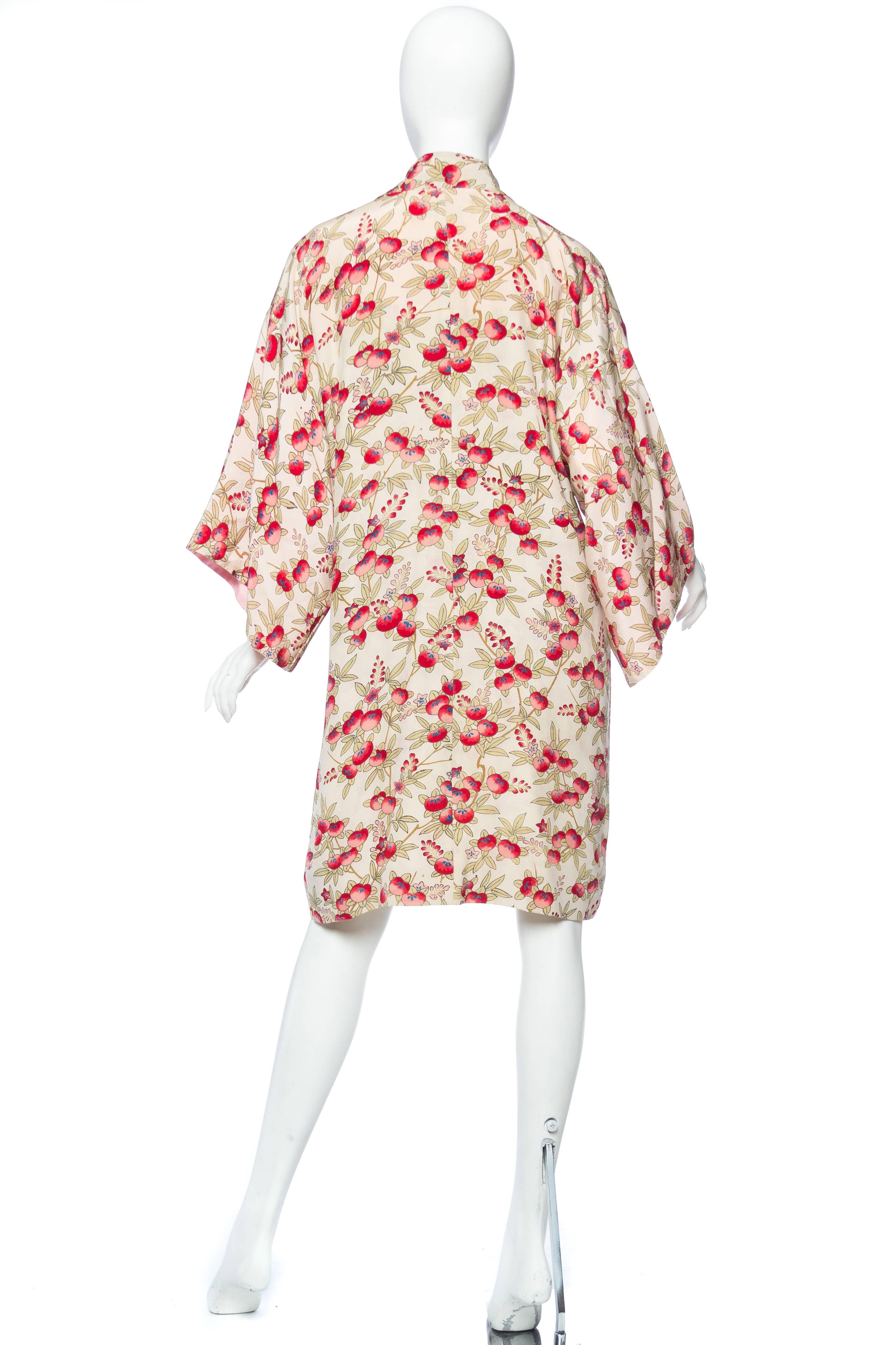 Women's 1920s Art Deco Japanese Silk Kimono Robe