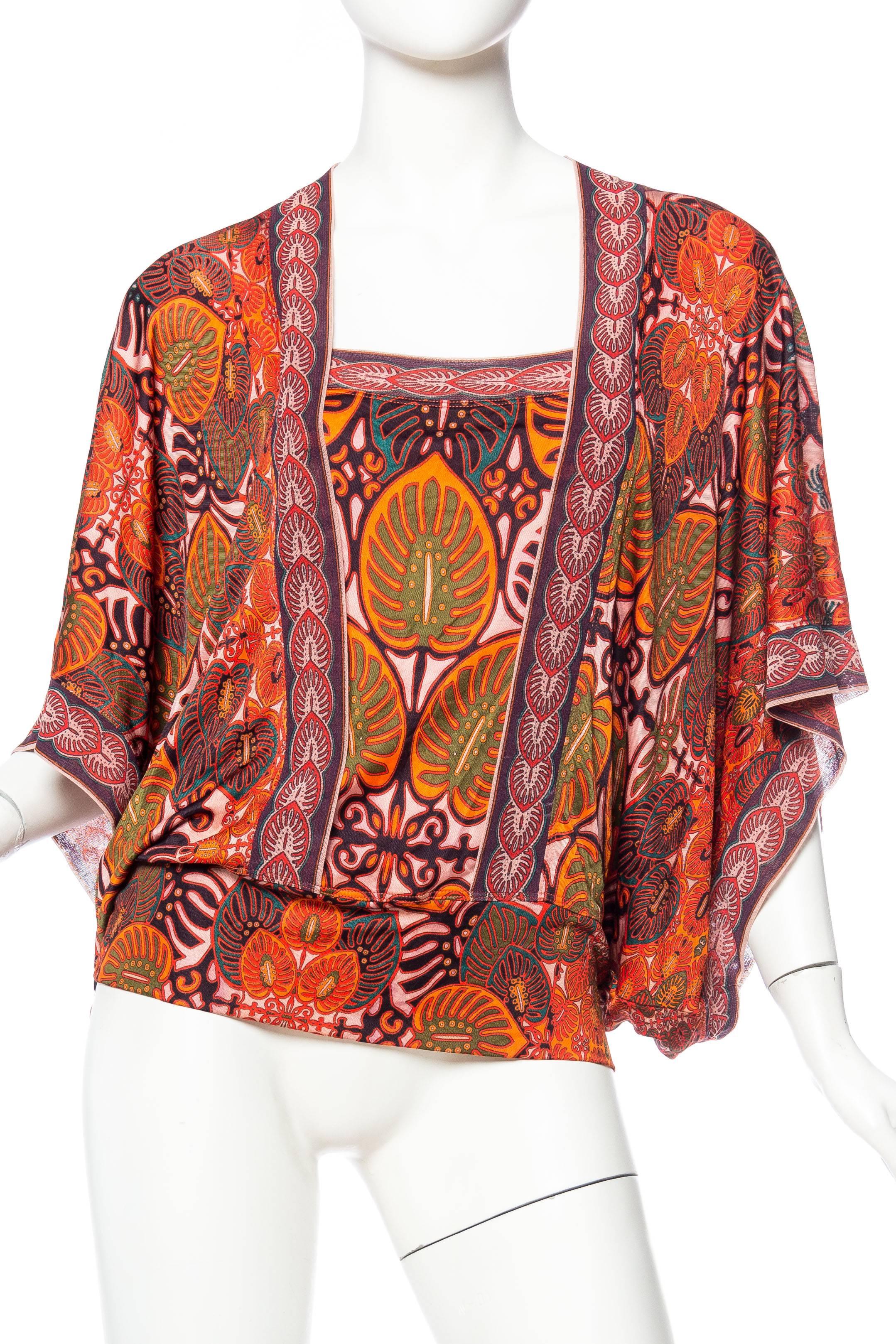 Brown Jean Paul Gaultier Kimono Sleeve Top