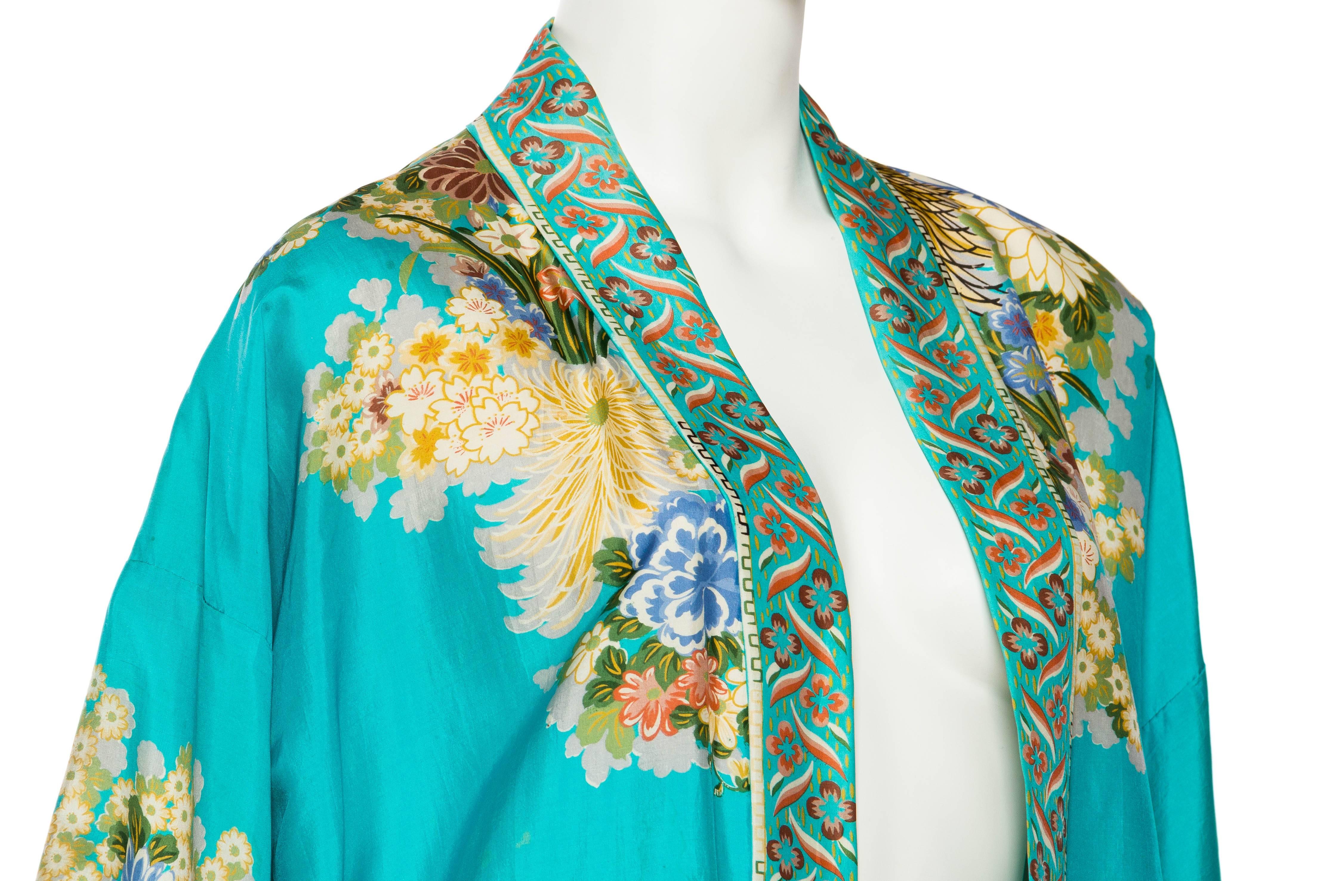 Women's Lightweight Japanese Silk Floral Kimono