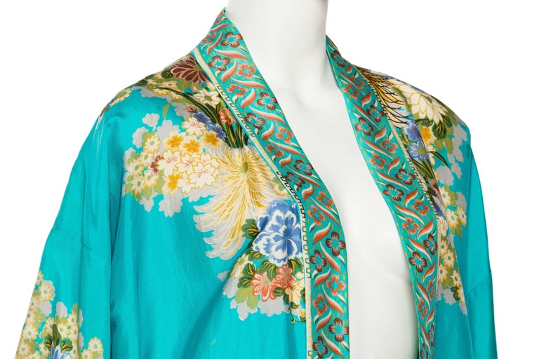 Lightweight Japanese Silk Floral Kimono at 1stDibs lightweight kimono