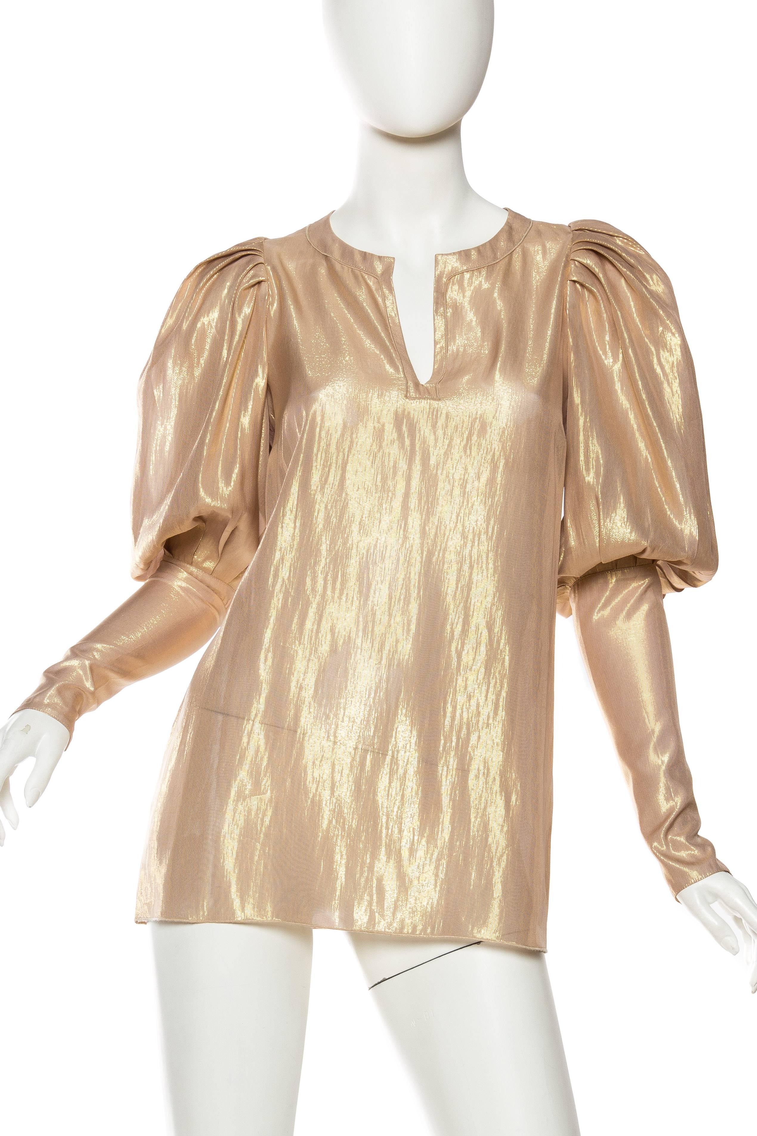 Thierry Mugler Gold Lamé Blouse In Excellent Condition In New York, NY