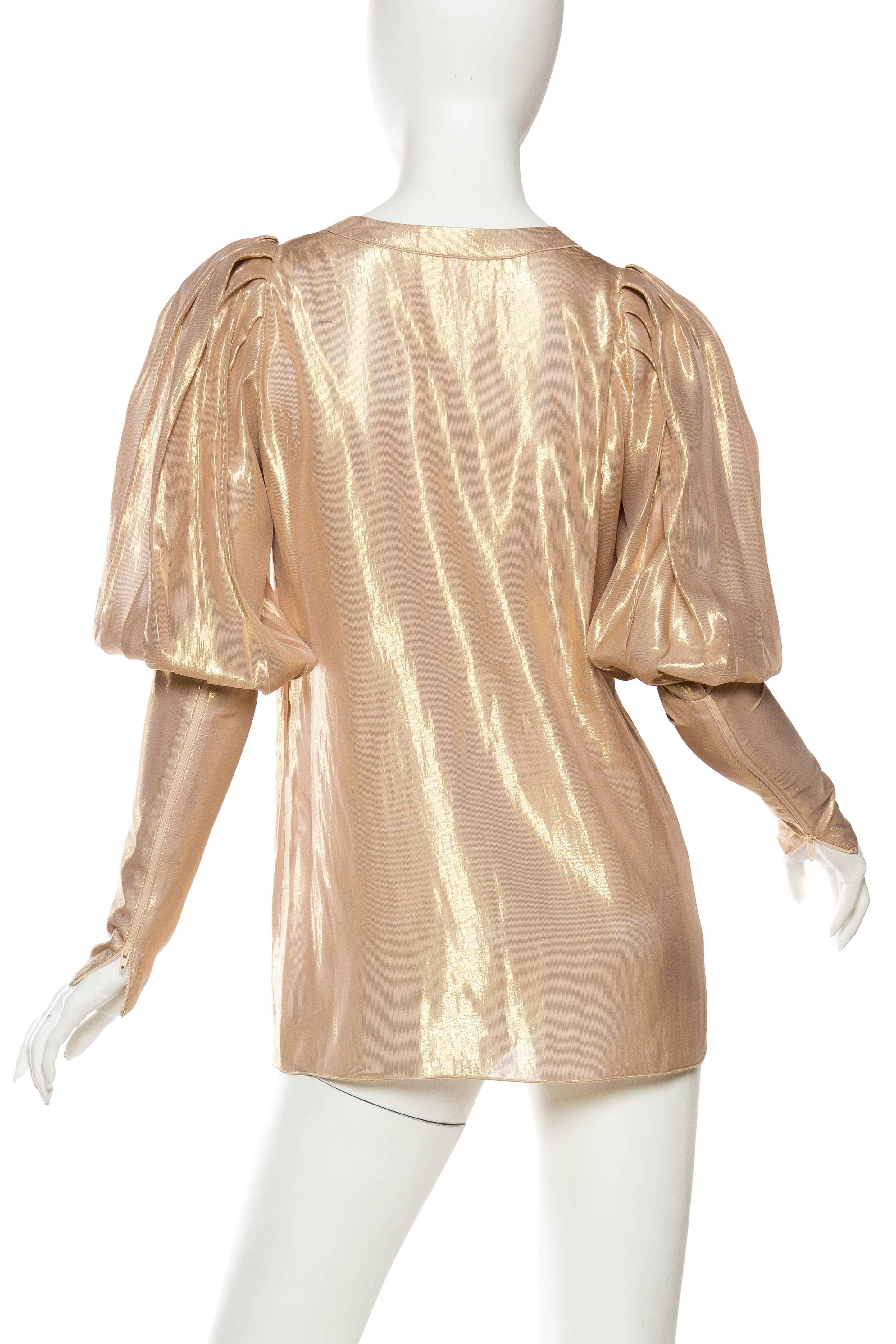 Thierry Mugler Gold Lamé Blouse 3