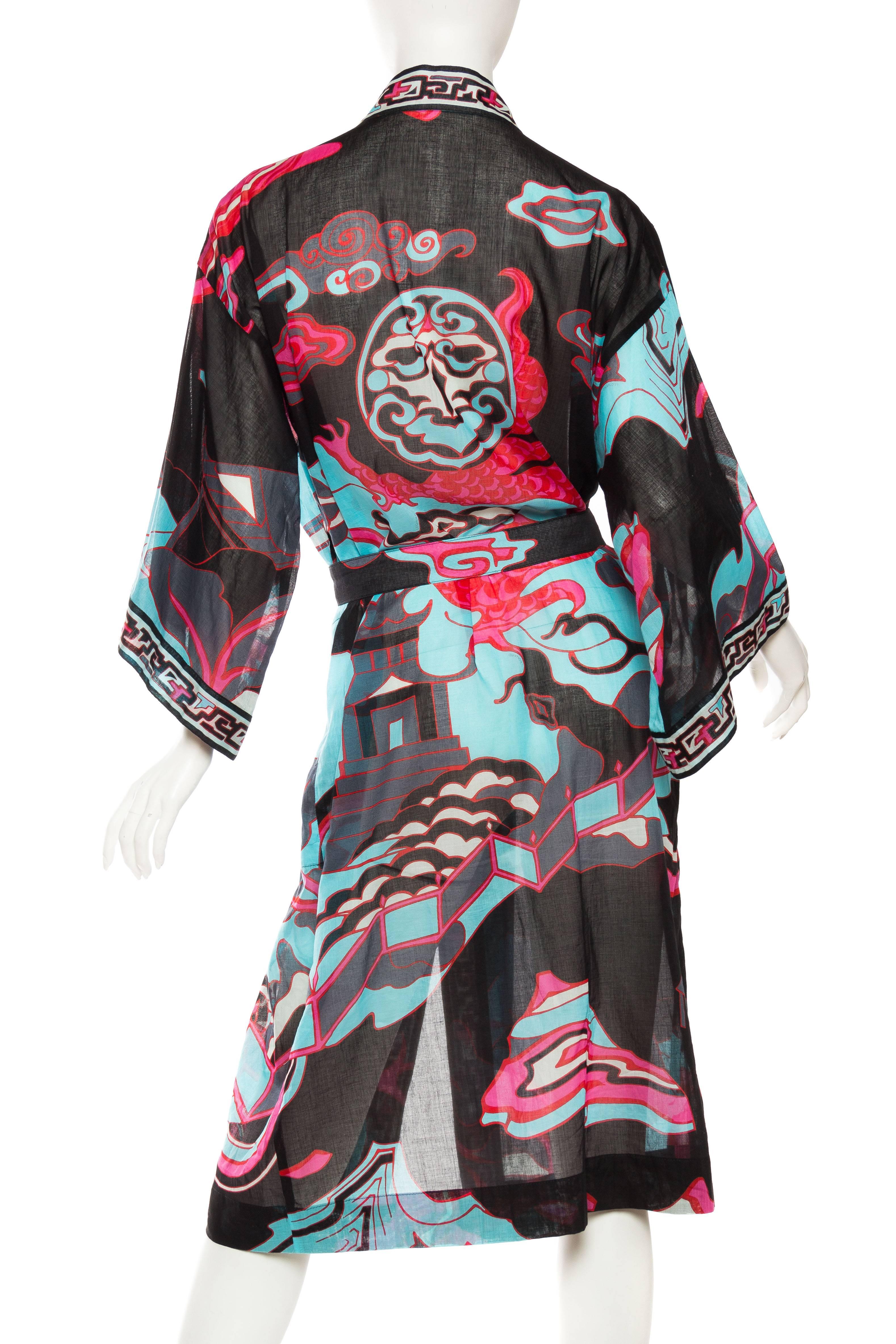 Leonard Asian printed Cotton Kimono 2