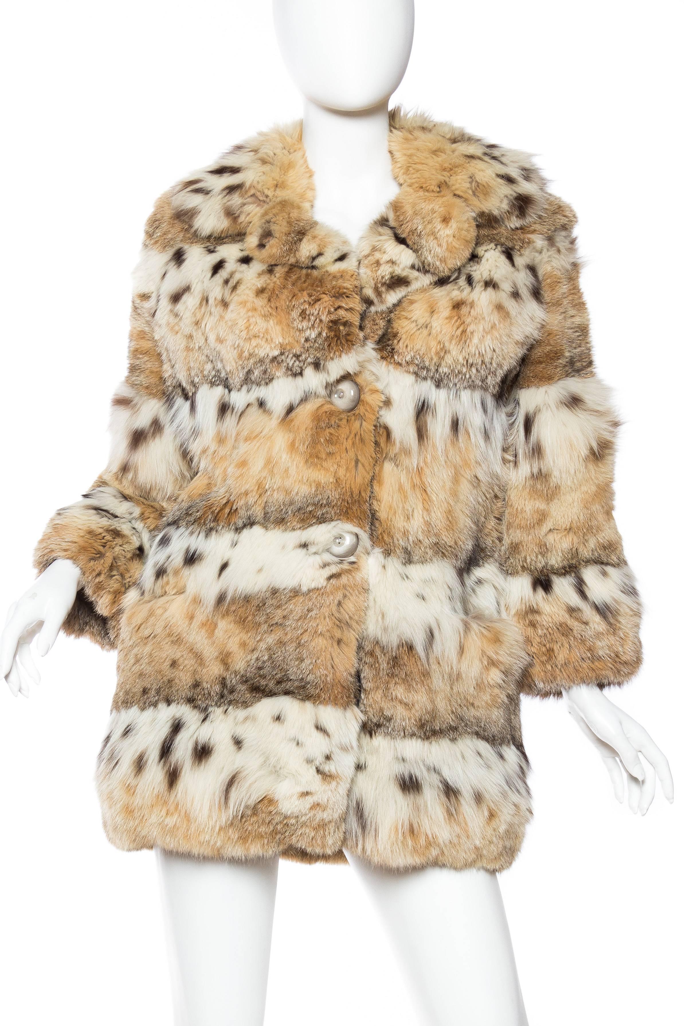 Beige 1970s Lynx Coat