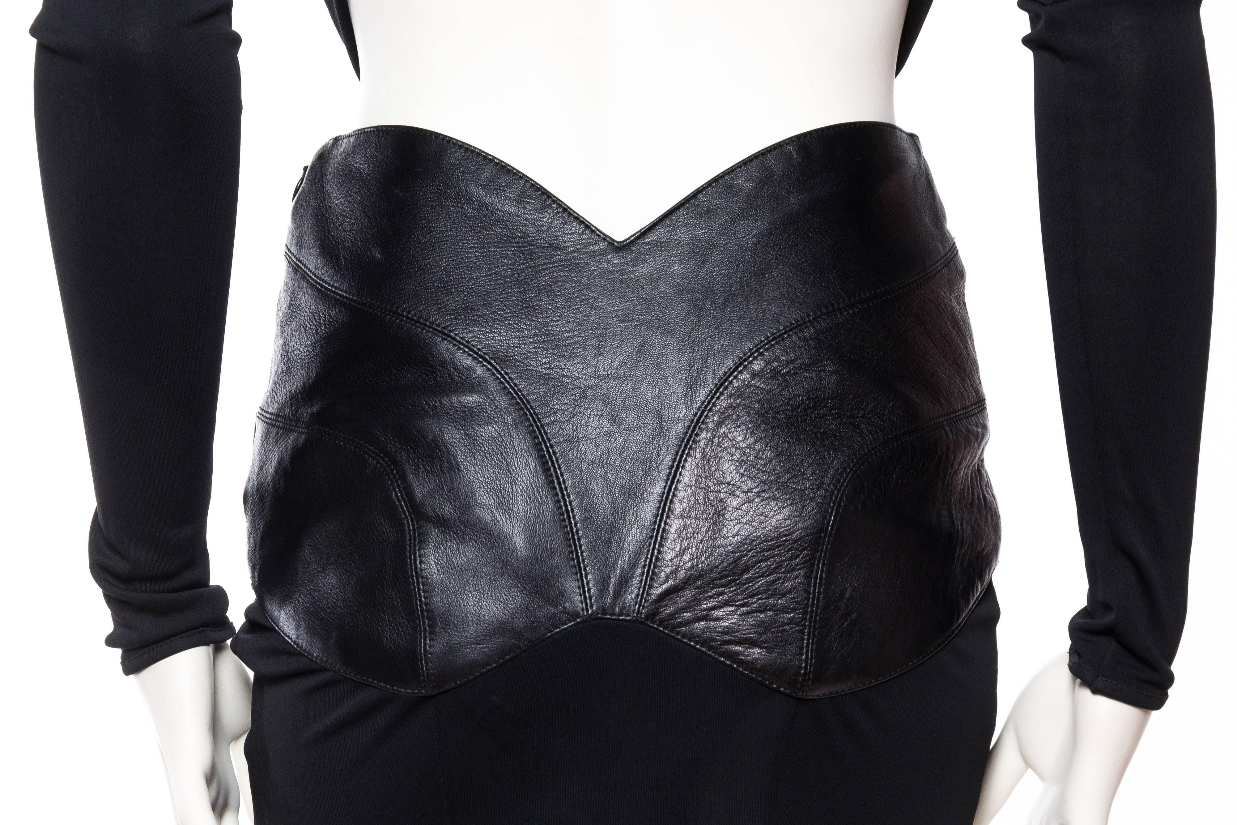 Gianni Versace Leather and Jersey Dress 3