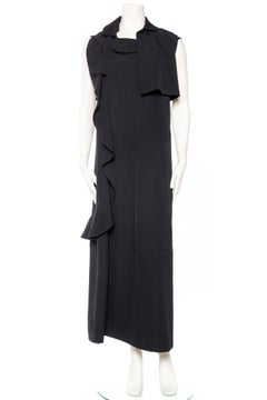 1990S COMME DES GARCONS Black Wool Deconstructed Ruffled Dress