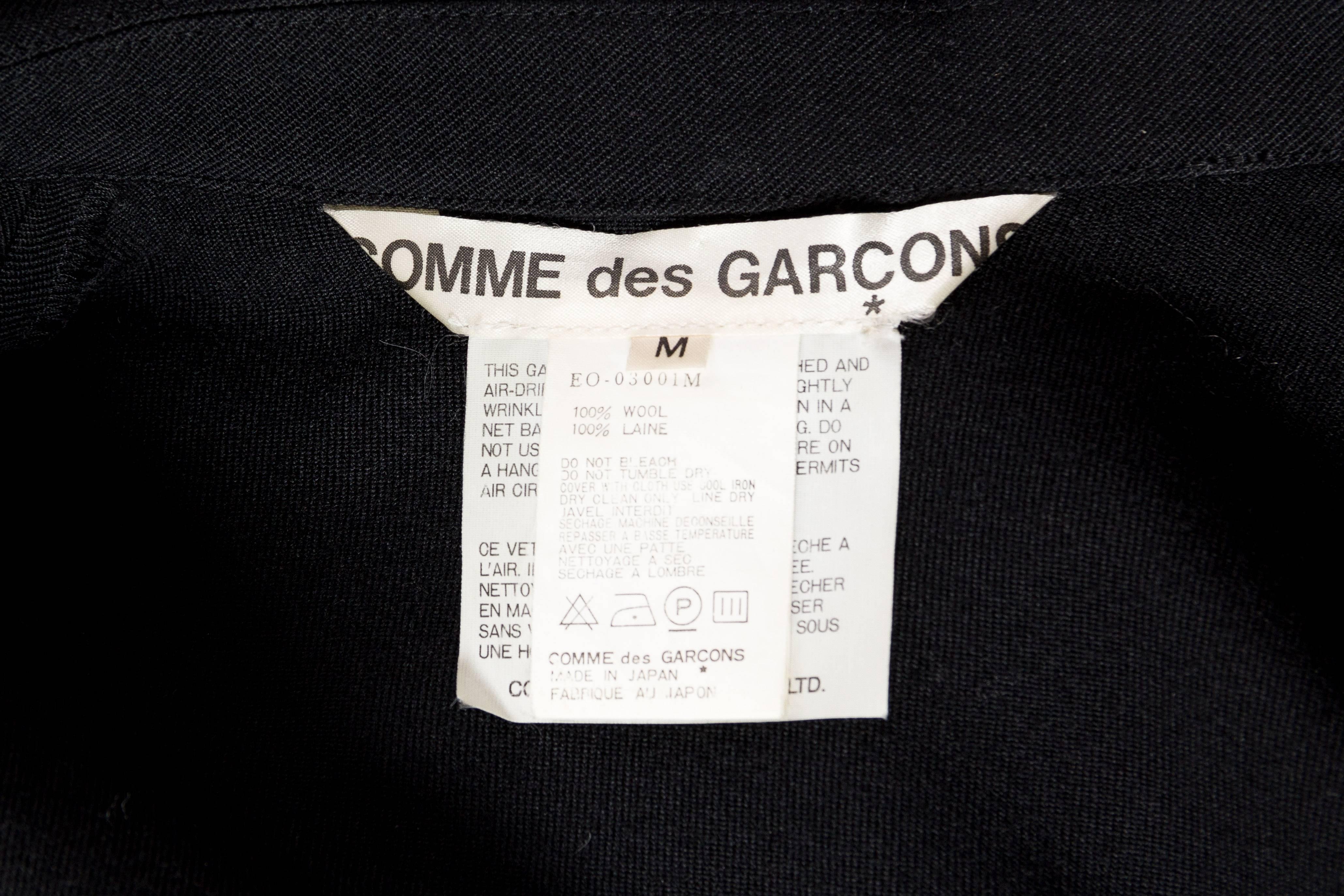 1990S COMME DES GARCONS Black Wool Deconstructed Ruffled Dress For Sale 7