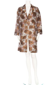 1960S HANAE MORI Floral Silk  Mod Lightweight DusterJacket