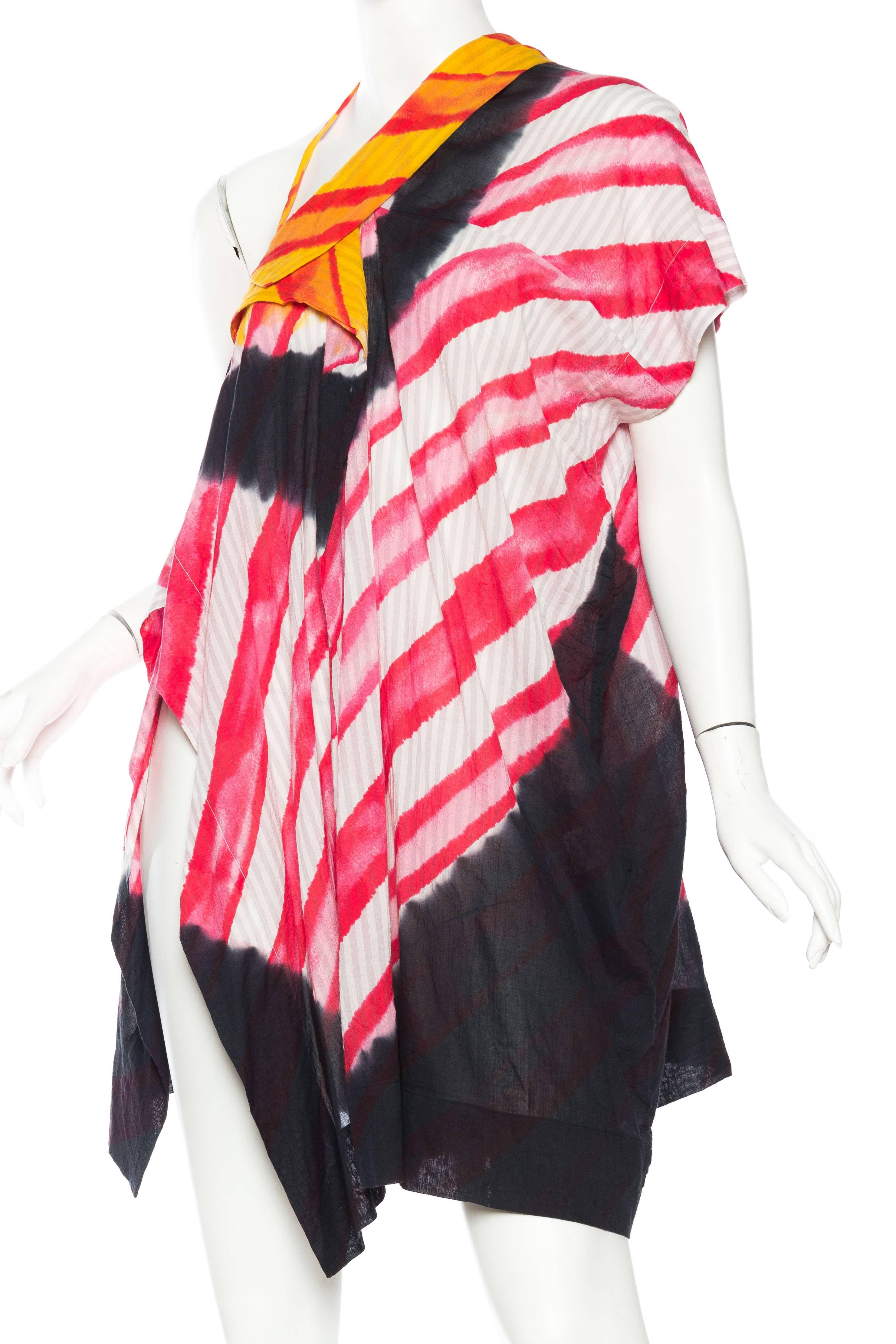 Women's 2010S BERNHARD WILLHELM Multicolor Printed Cotton Asymmetrical Avant Garde Tuni