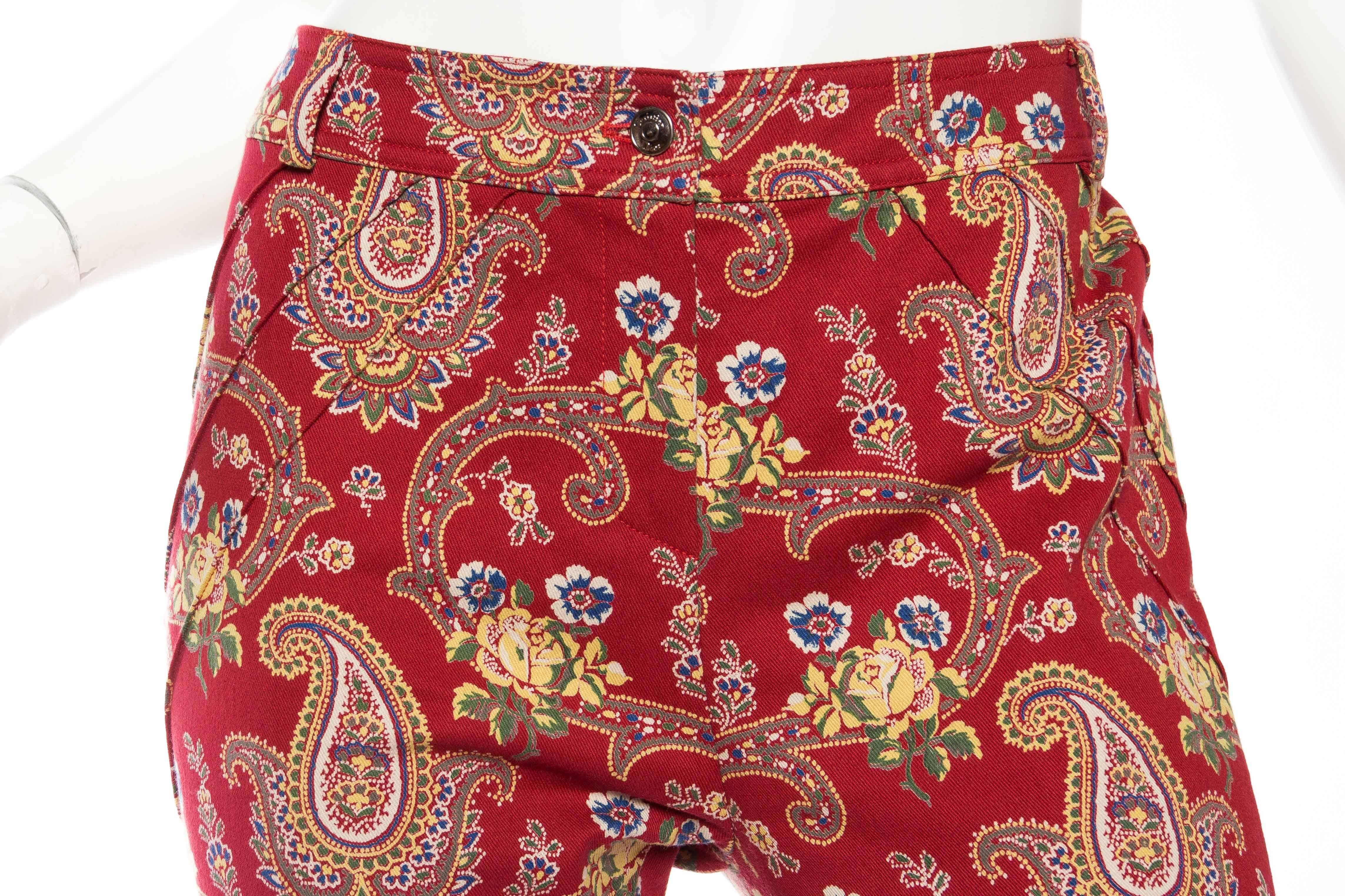 Women's 1990s Christian Dior Victorian Paisley Trousers