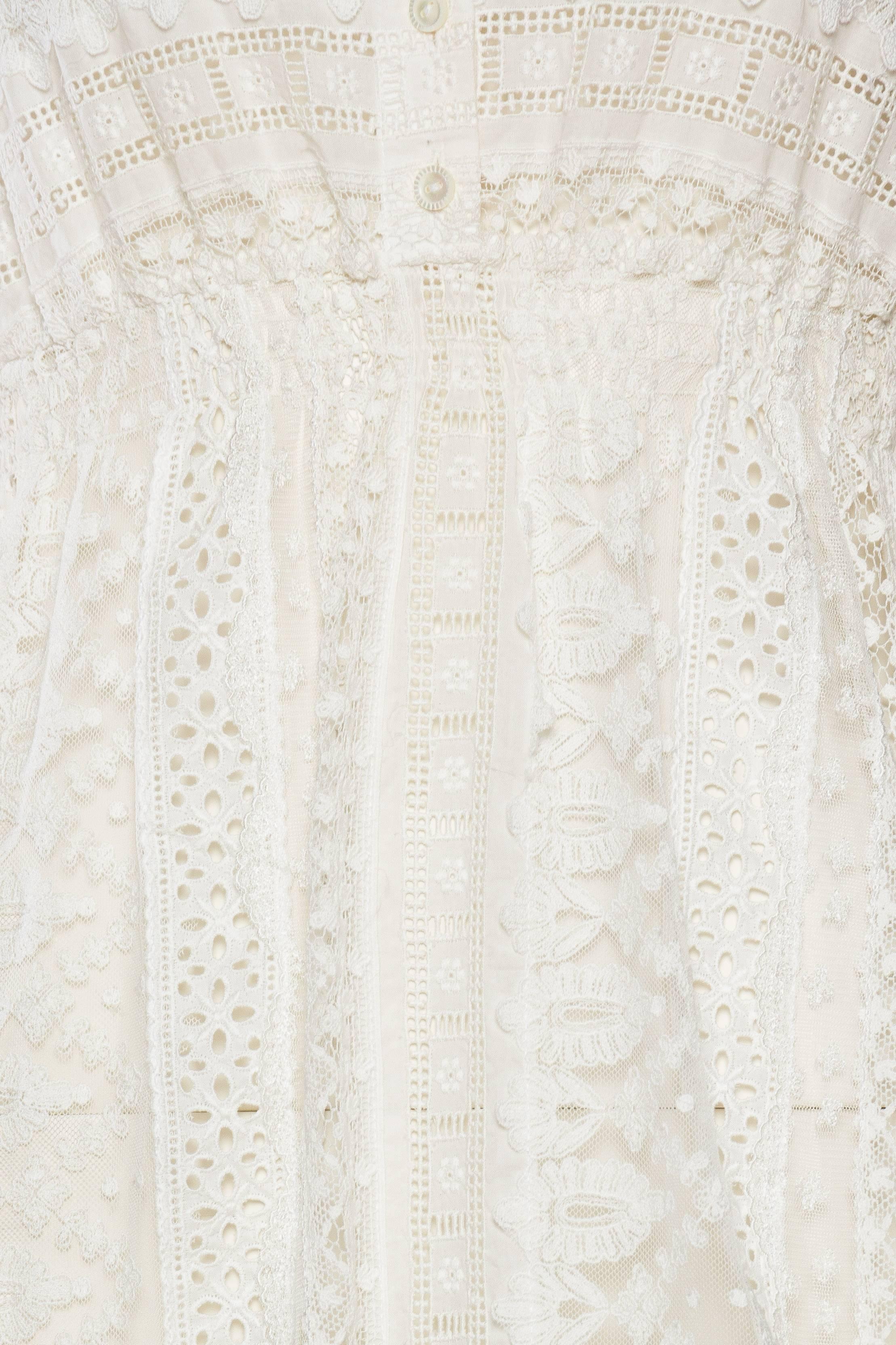 Edwardian Style Cotton Eyelet Lace Dress 5