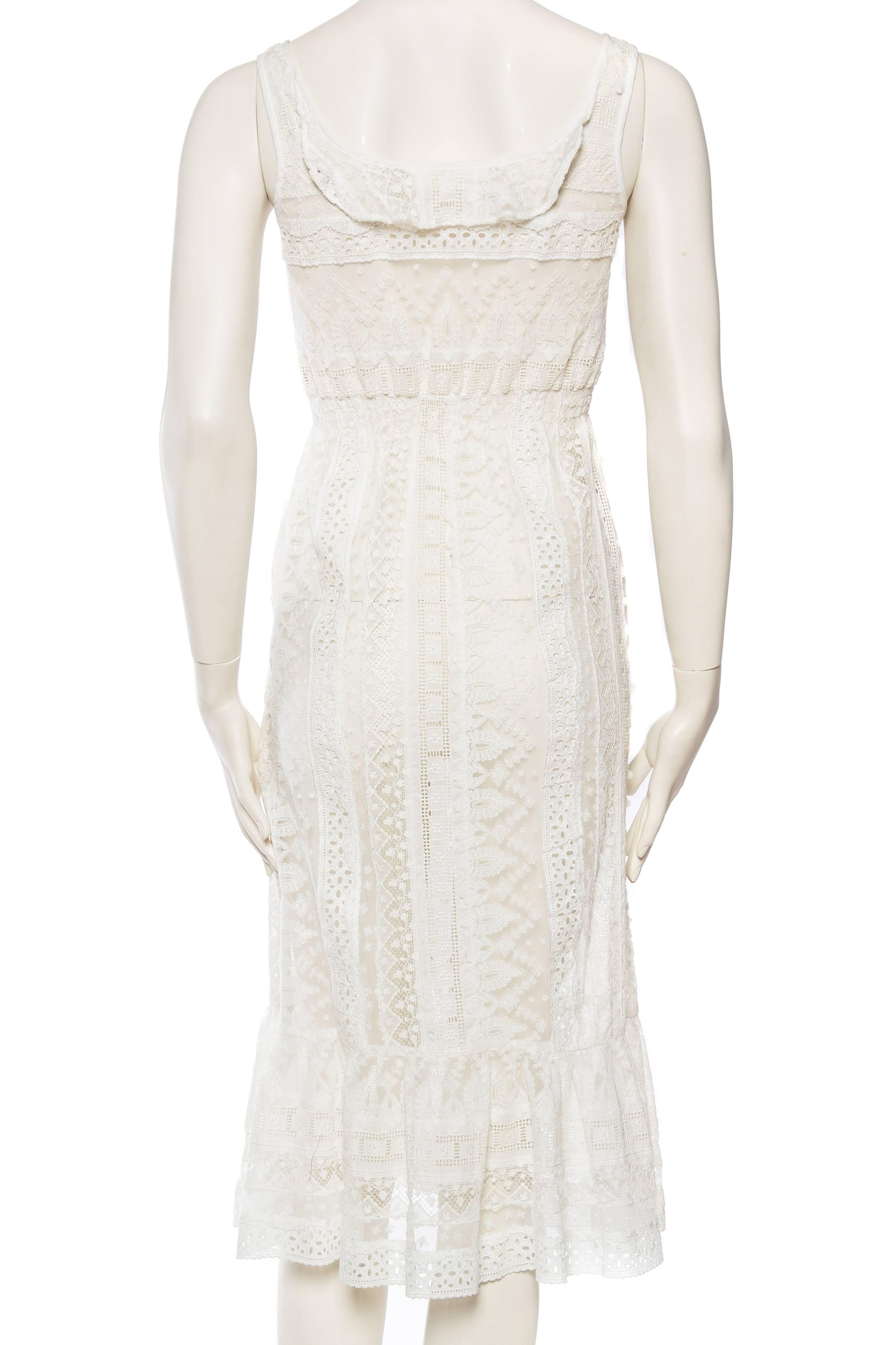 Edwardian Style Cotton Eyelet Lace Dress 1