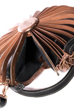 Jean Paul Gaultier Copper Accordion Cage Backpack Purse