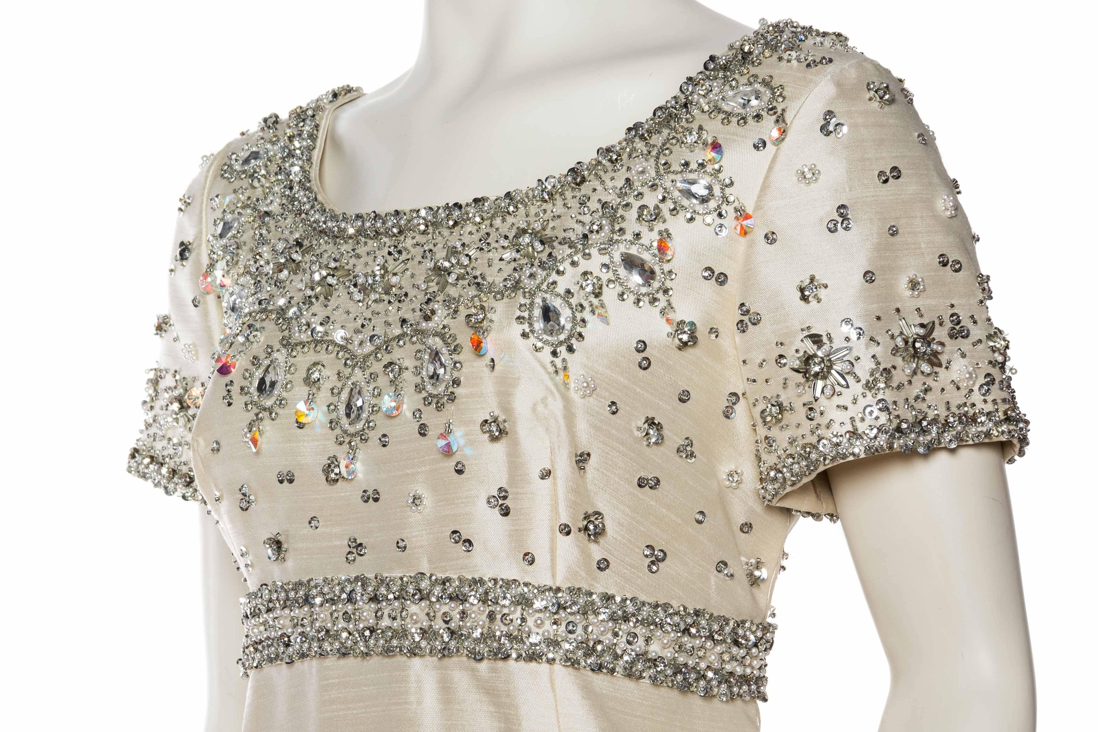 Women's 1960s Crystal Beaded Silk Radzimir Gown