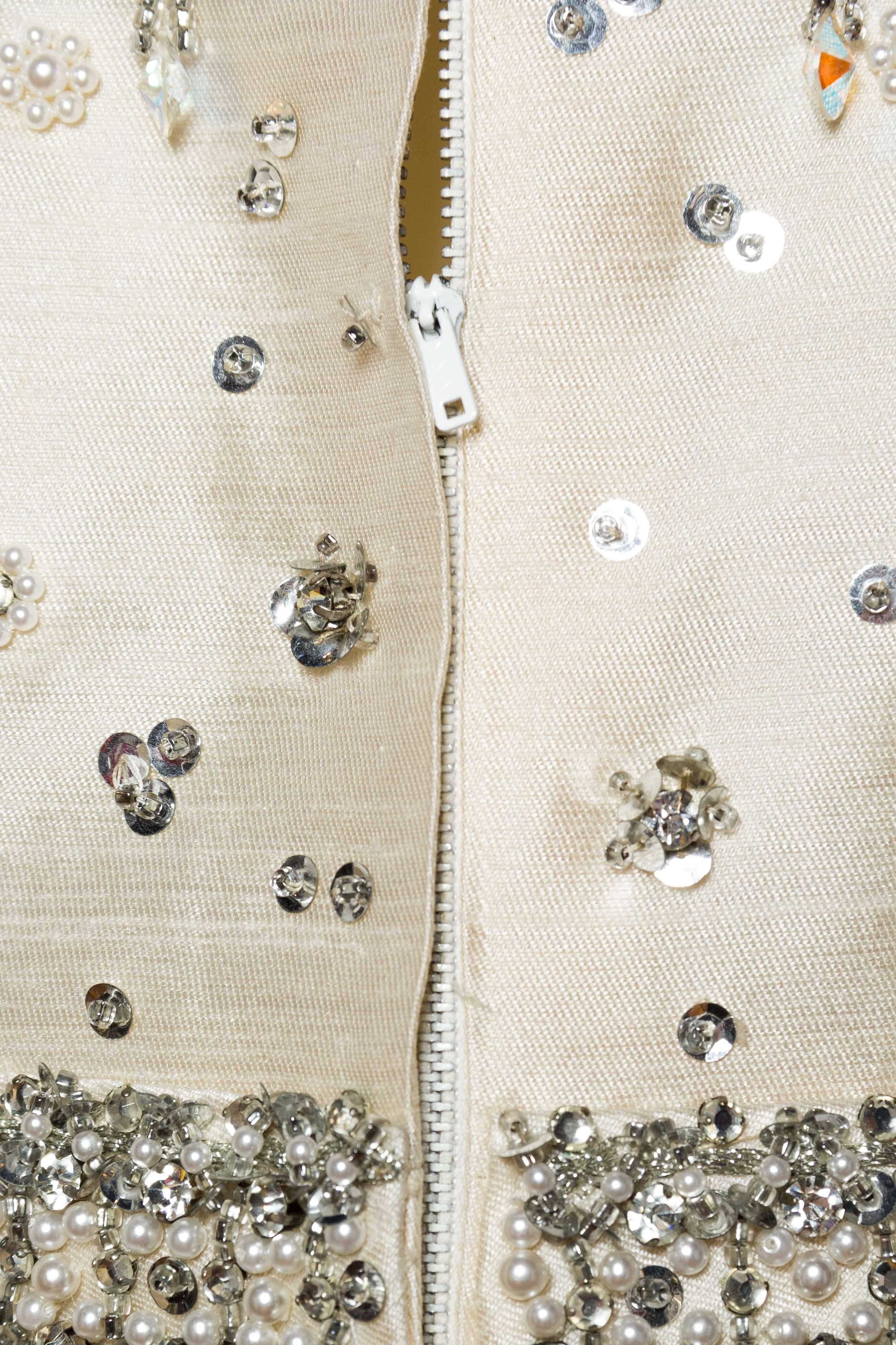 1960s Crystal Beaded Silk Radzimir Gown 4