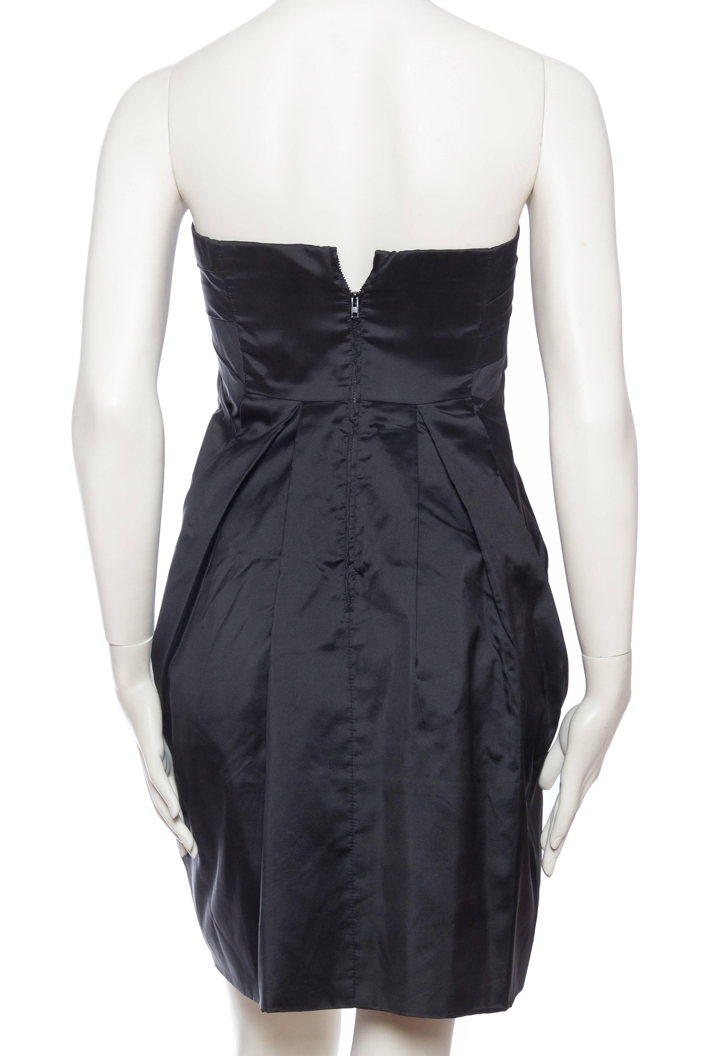 Modern 1950s Style Strapless Taffeta Dress by Miu Miu 2