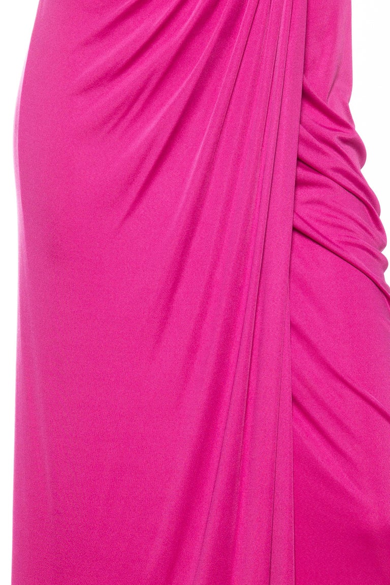 Fucia Jersey Strapless Gown For Sale at 1stdibs