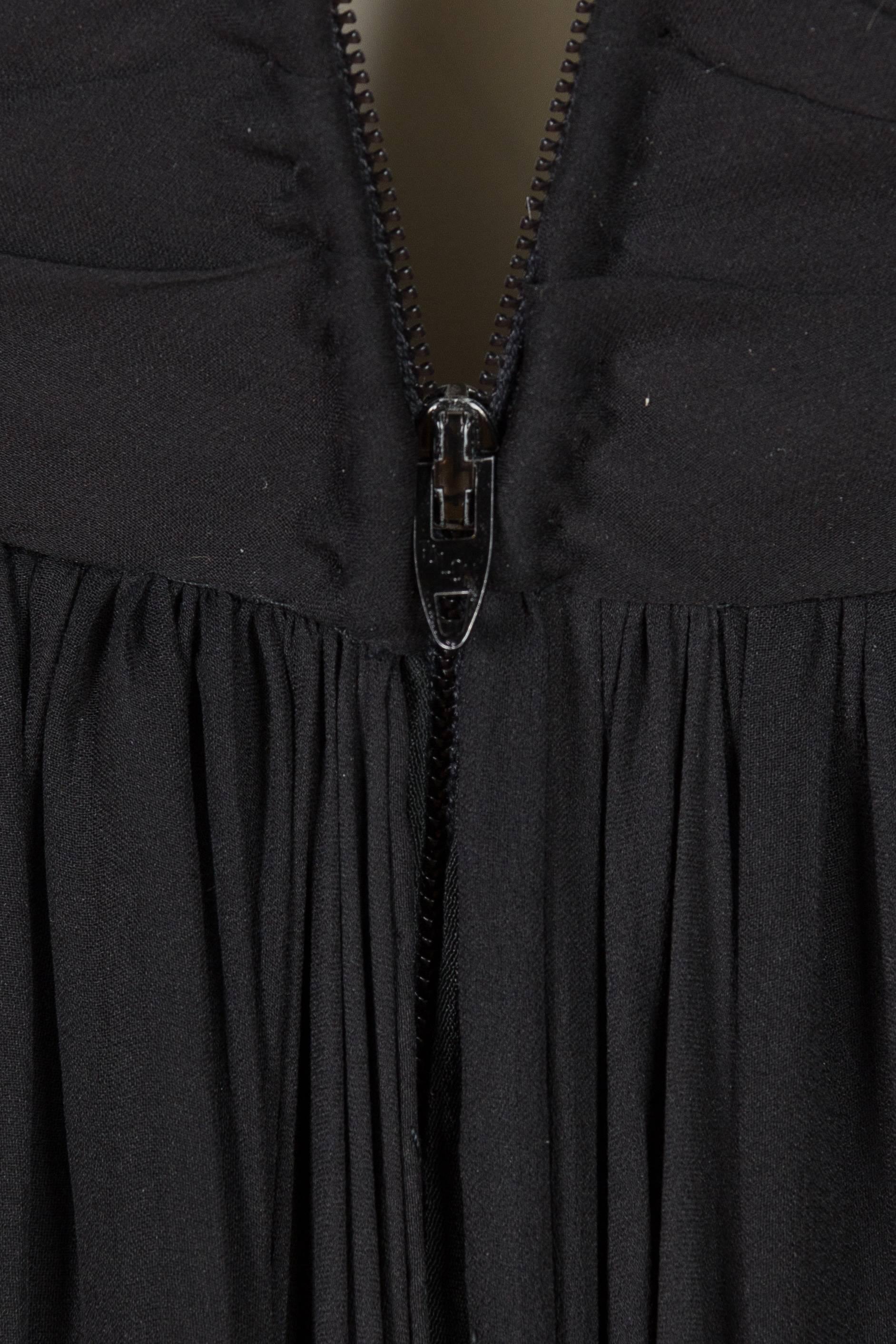 1970s Alfred Bosand Beaded Silk Chiffon Gown with Cape 4