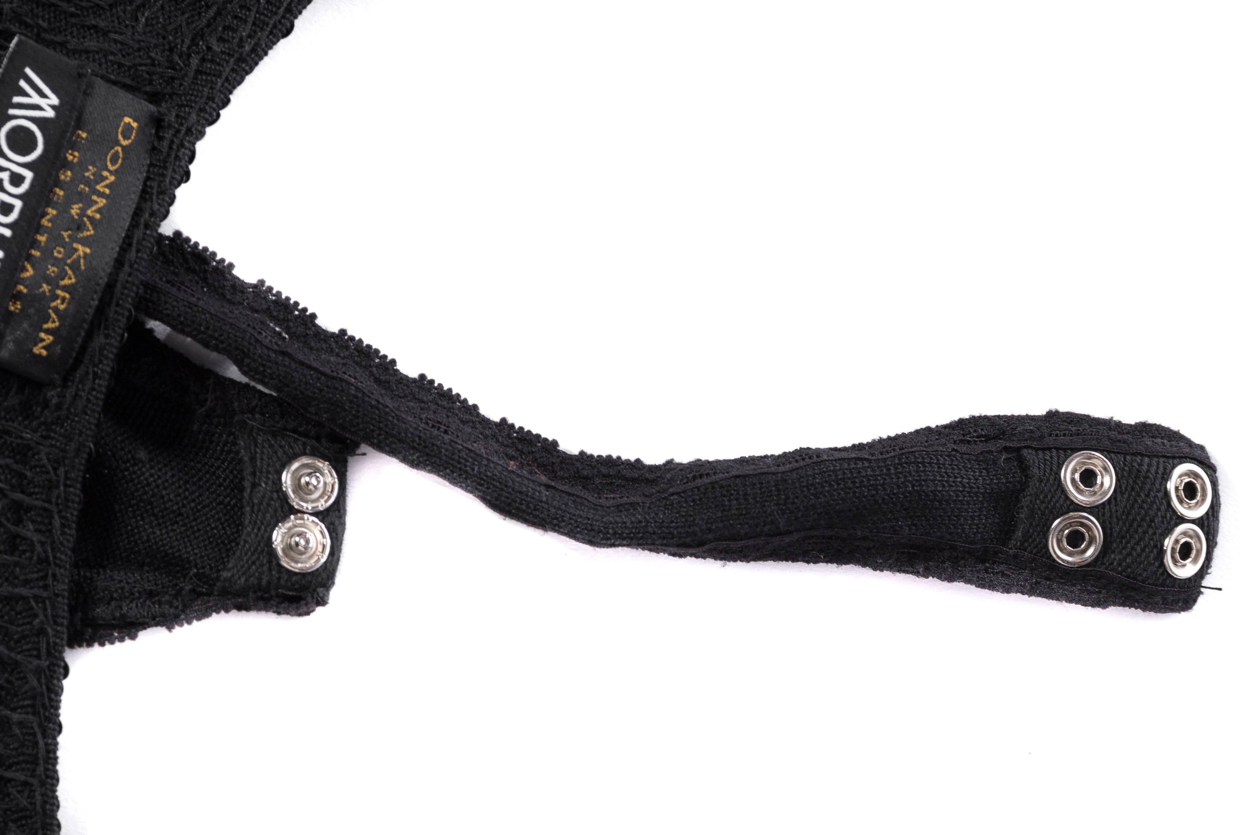 1990S DONNA KARAN Black Silk Knit Hand Beaded Sequin Long Sleeve Bodysuit 3